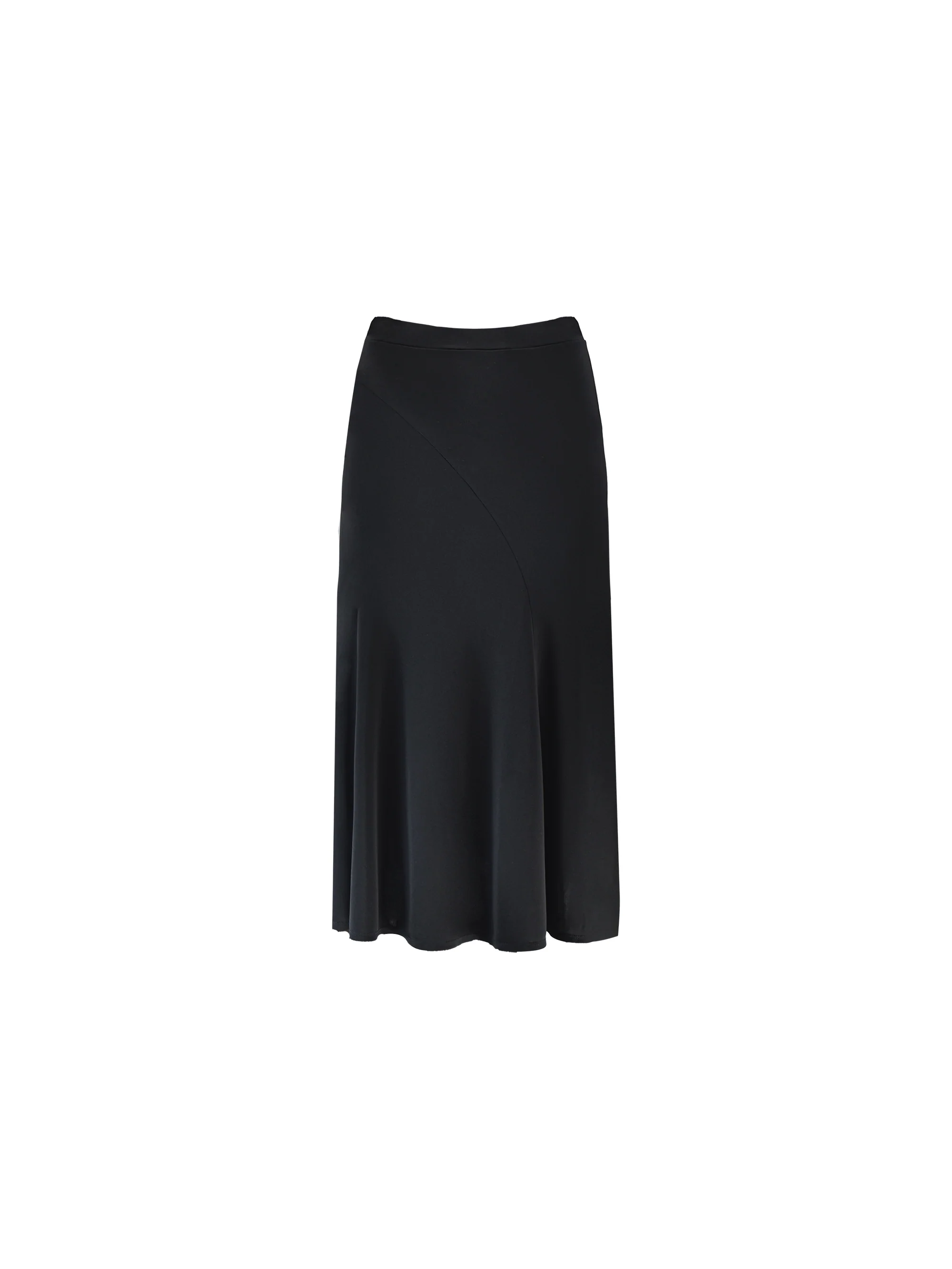 Black Seam Detail Midi Skirt - Image 4