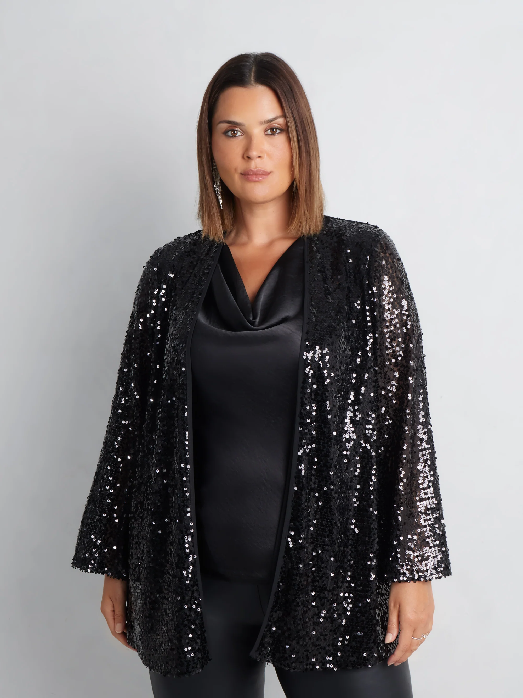 Black Sequin Kimono - Image 3