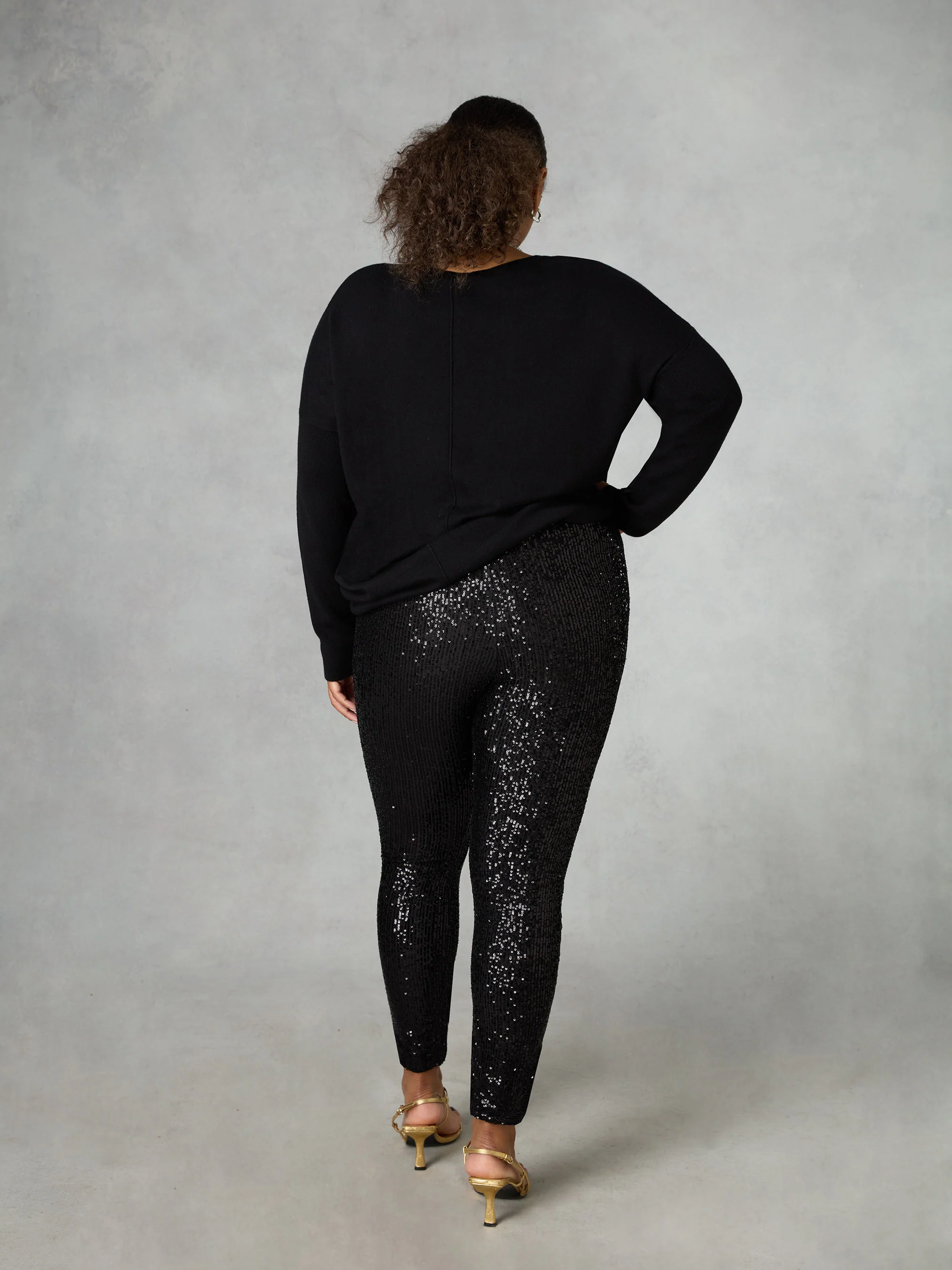 Black Sequin Leggings - Image 5