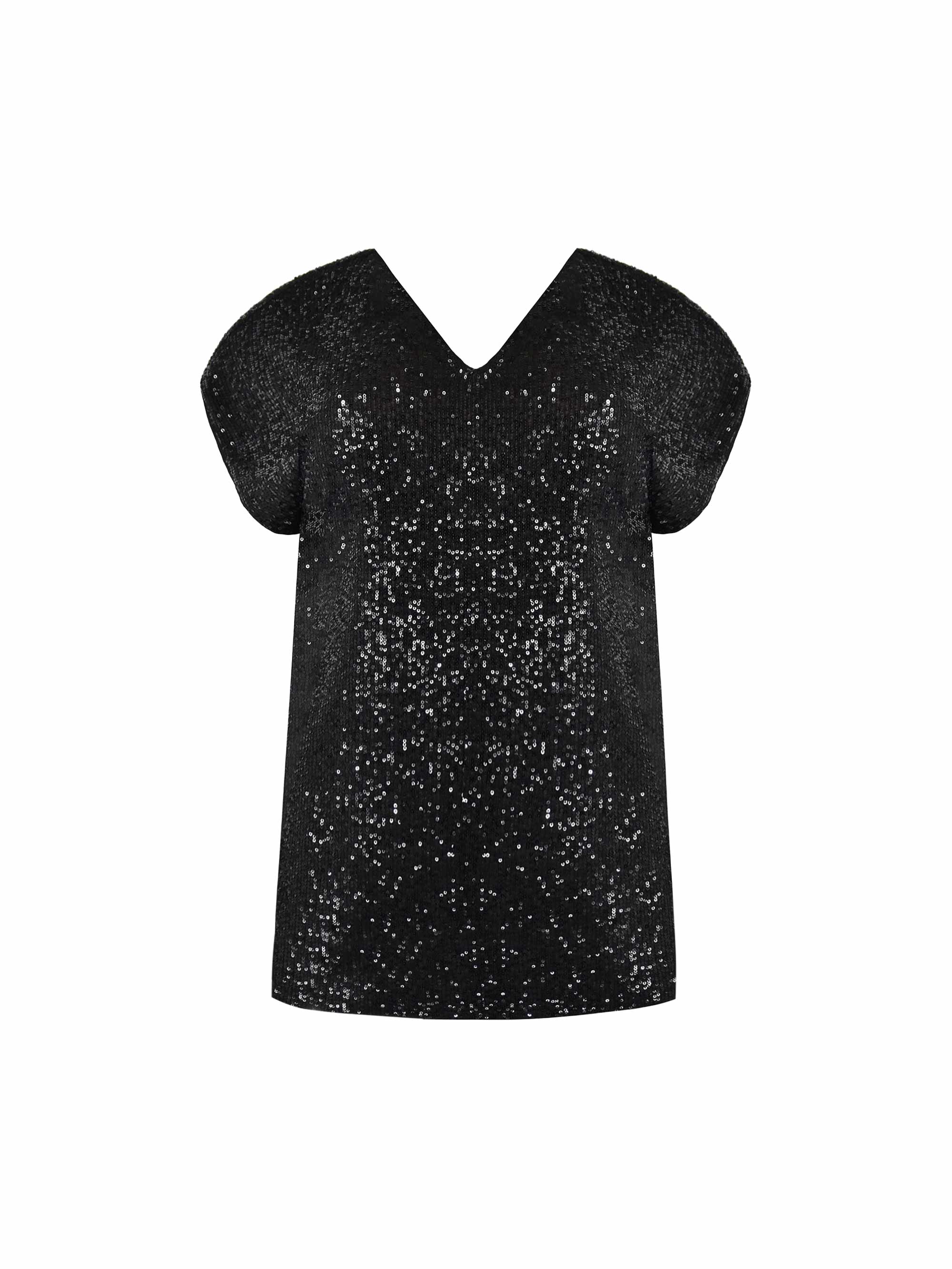 Black Sequin Longline Tunic - Image 5