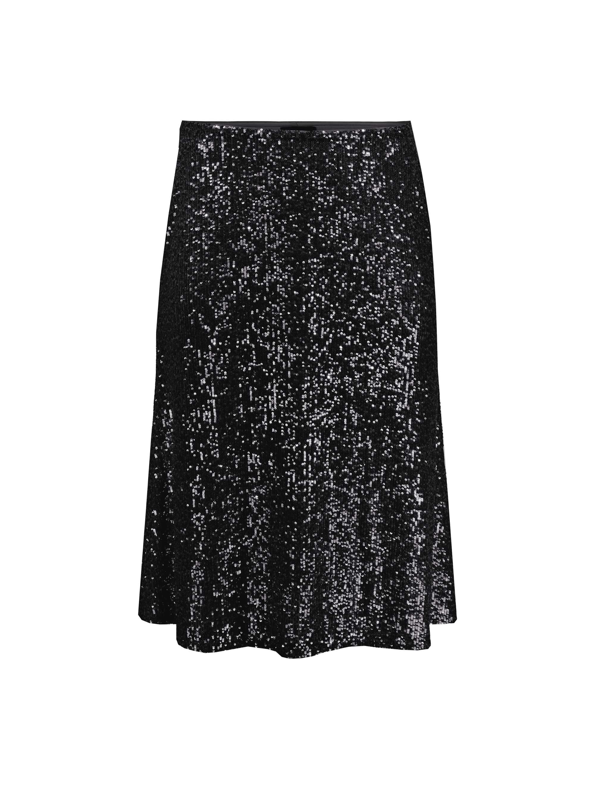 Black Sequin Midi Skirt - Image 6