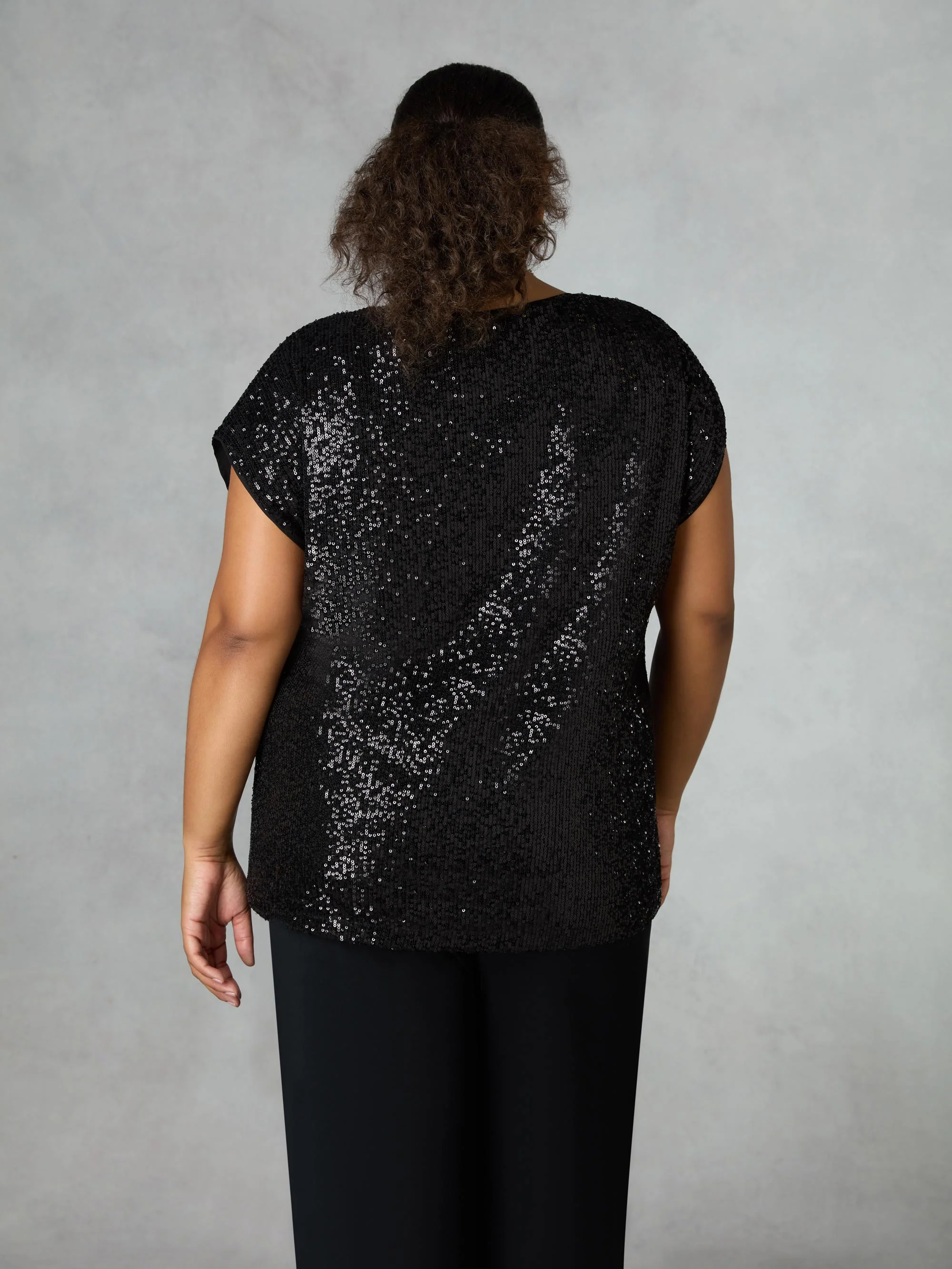 Black Sequin T-Shirt - Image 3
