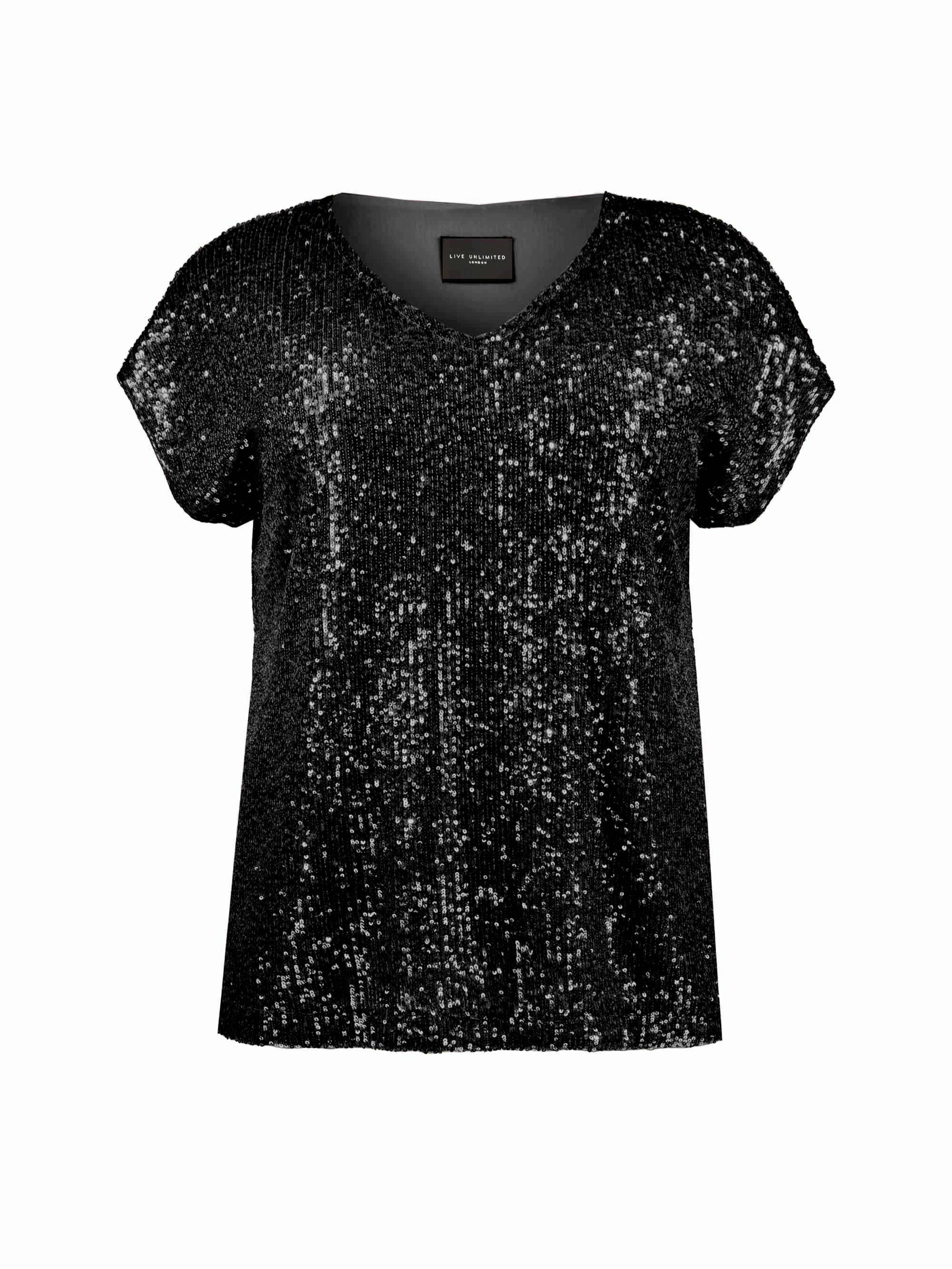 Black Sequin T-Shirt - Image 5