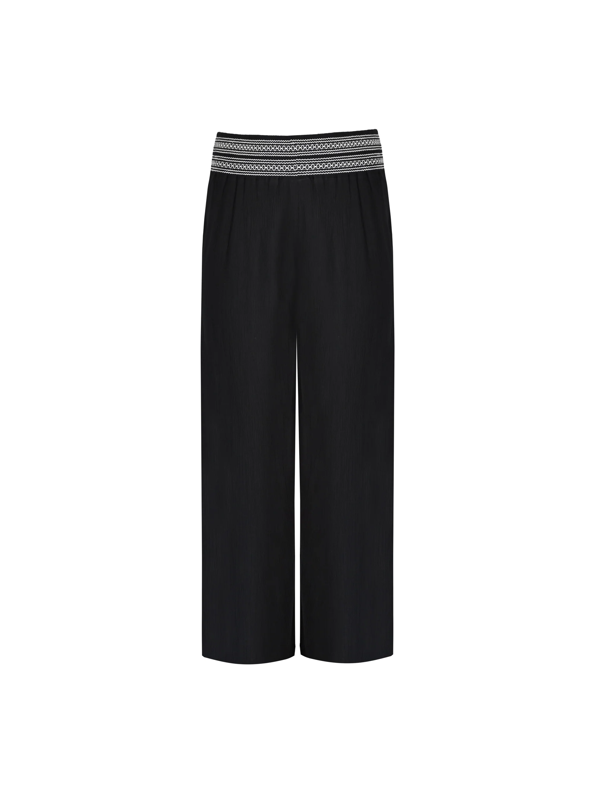 Black Shirred Waist Wide Leg Trousers - Image 7