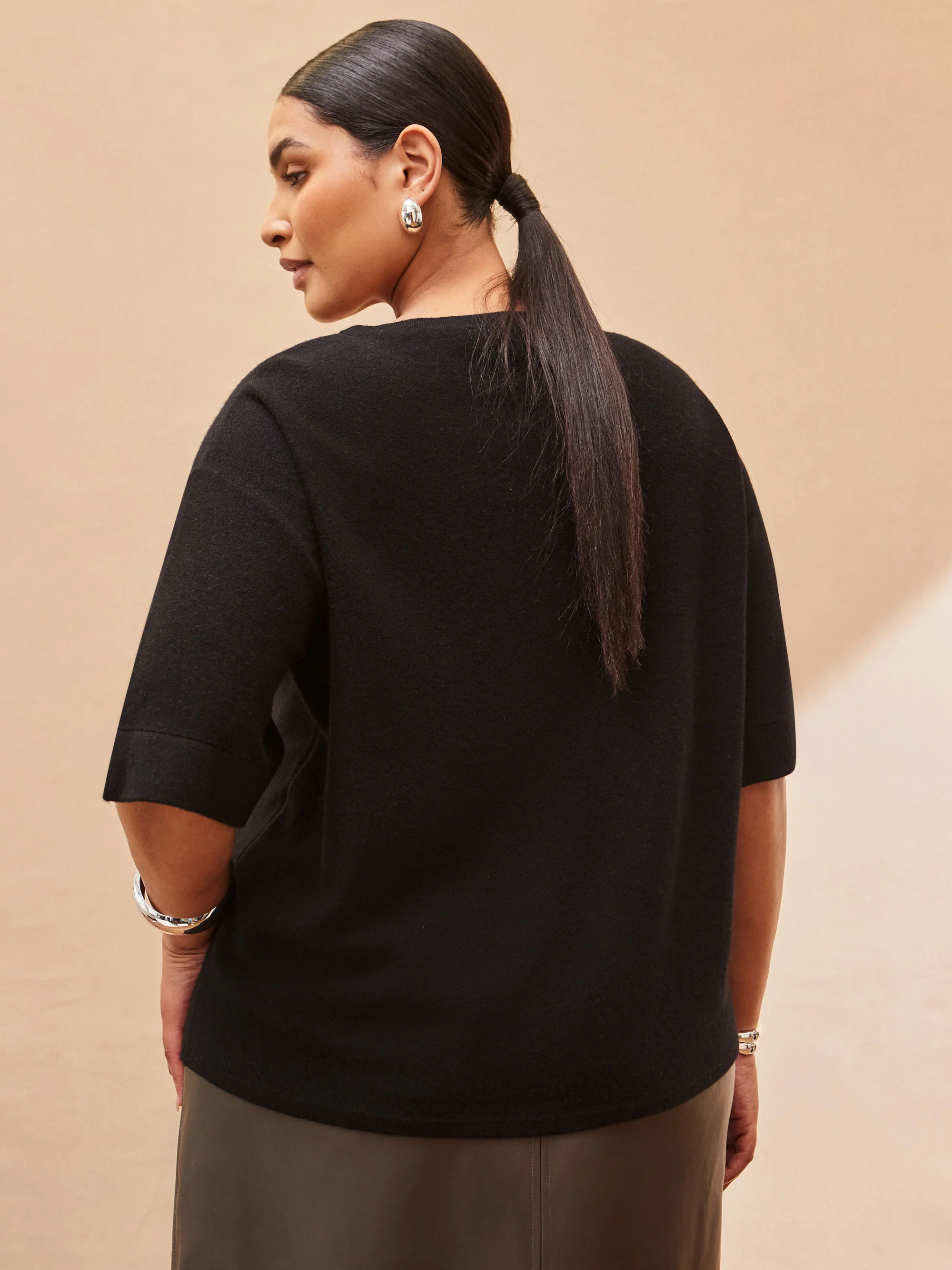 Black Short Sleeve Knit Jumper - Image 4