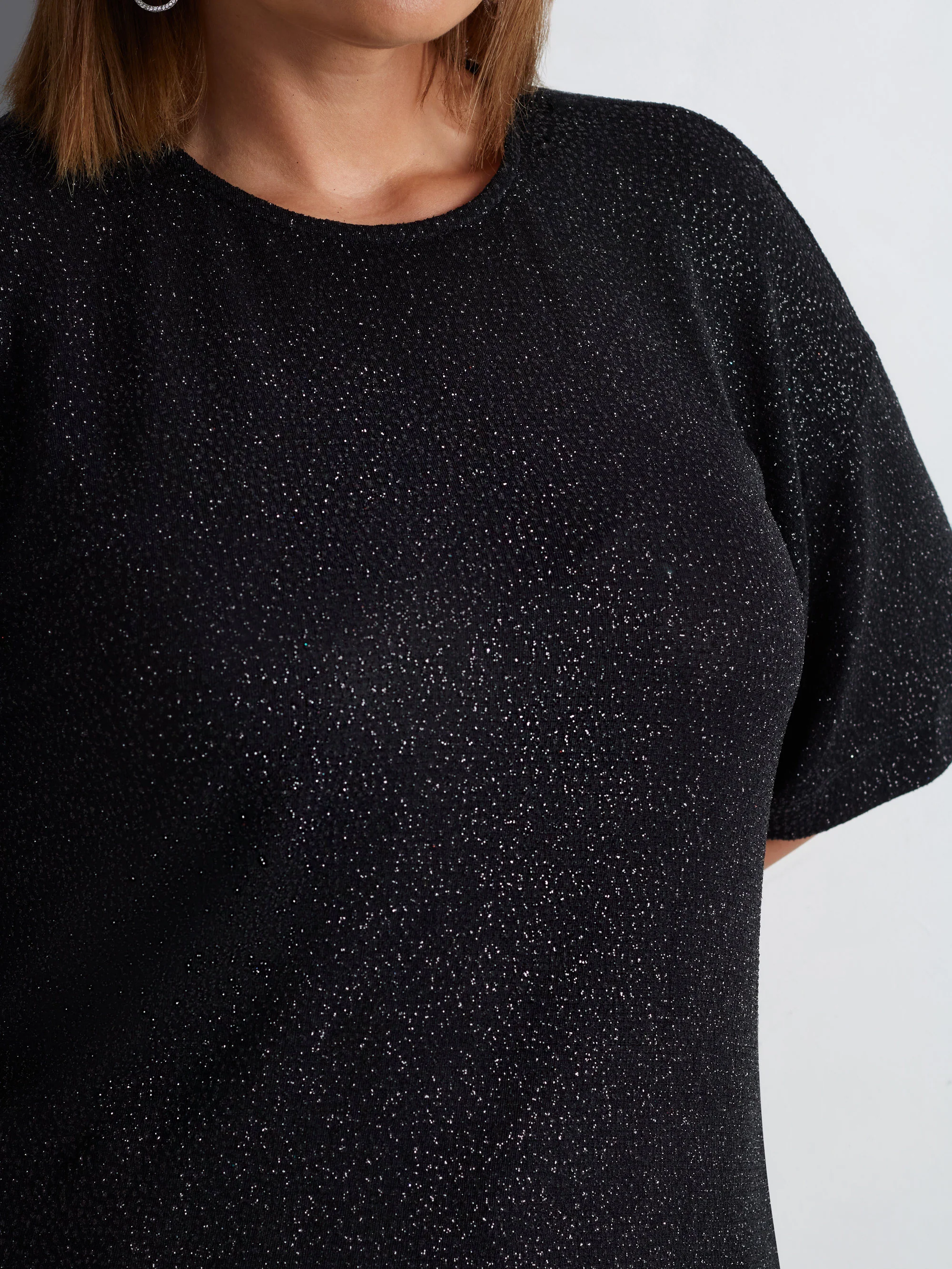 Black Sparkle Jersey T-Shirt - Image 3