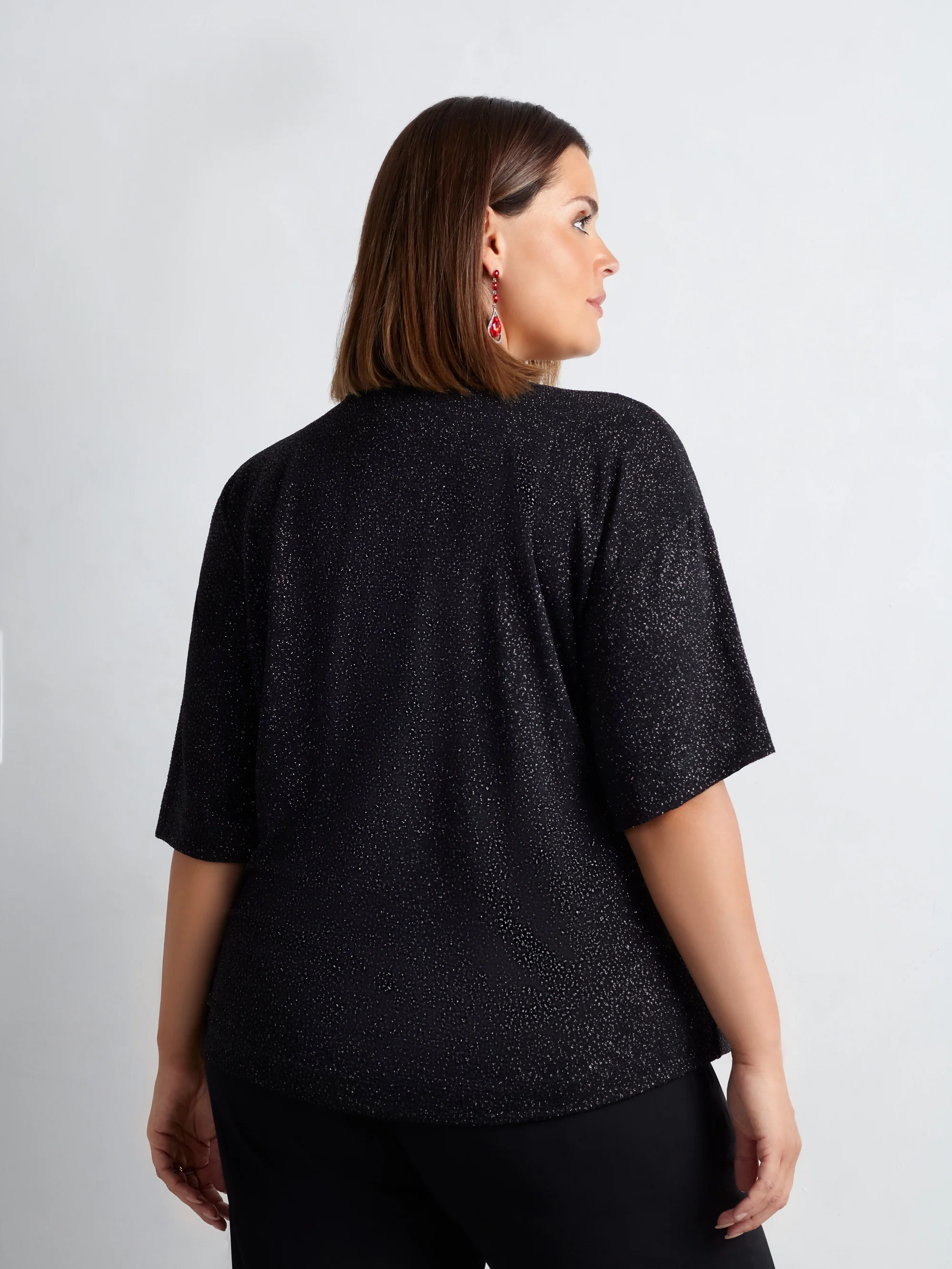Black Sparkle Jersey T-Shirt - Image 4