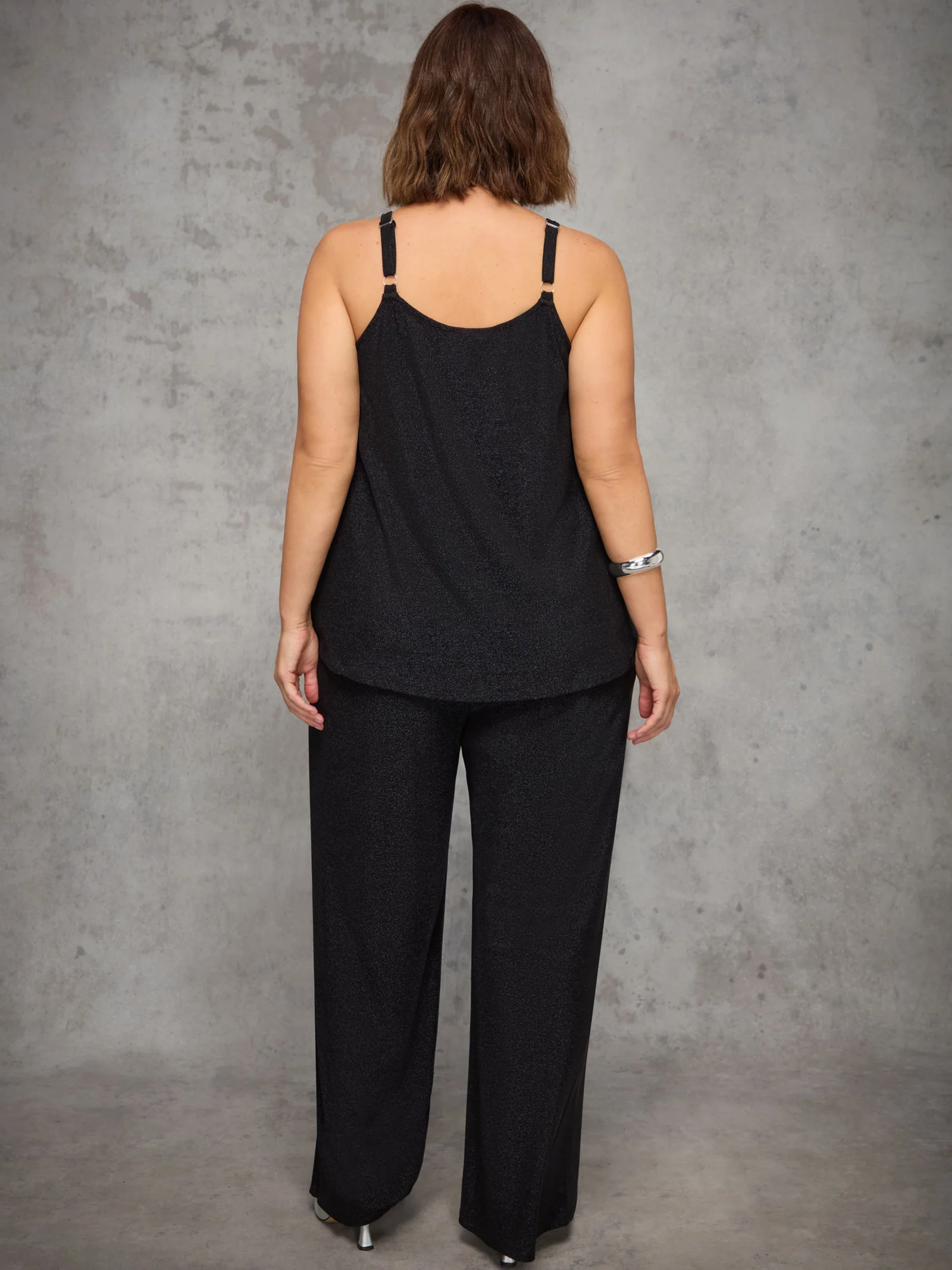 Black Sparkle Jersey Trousers - Image 3