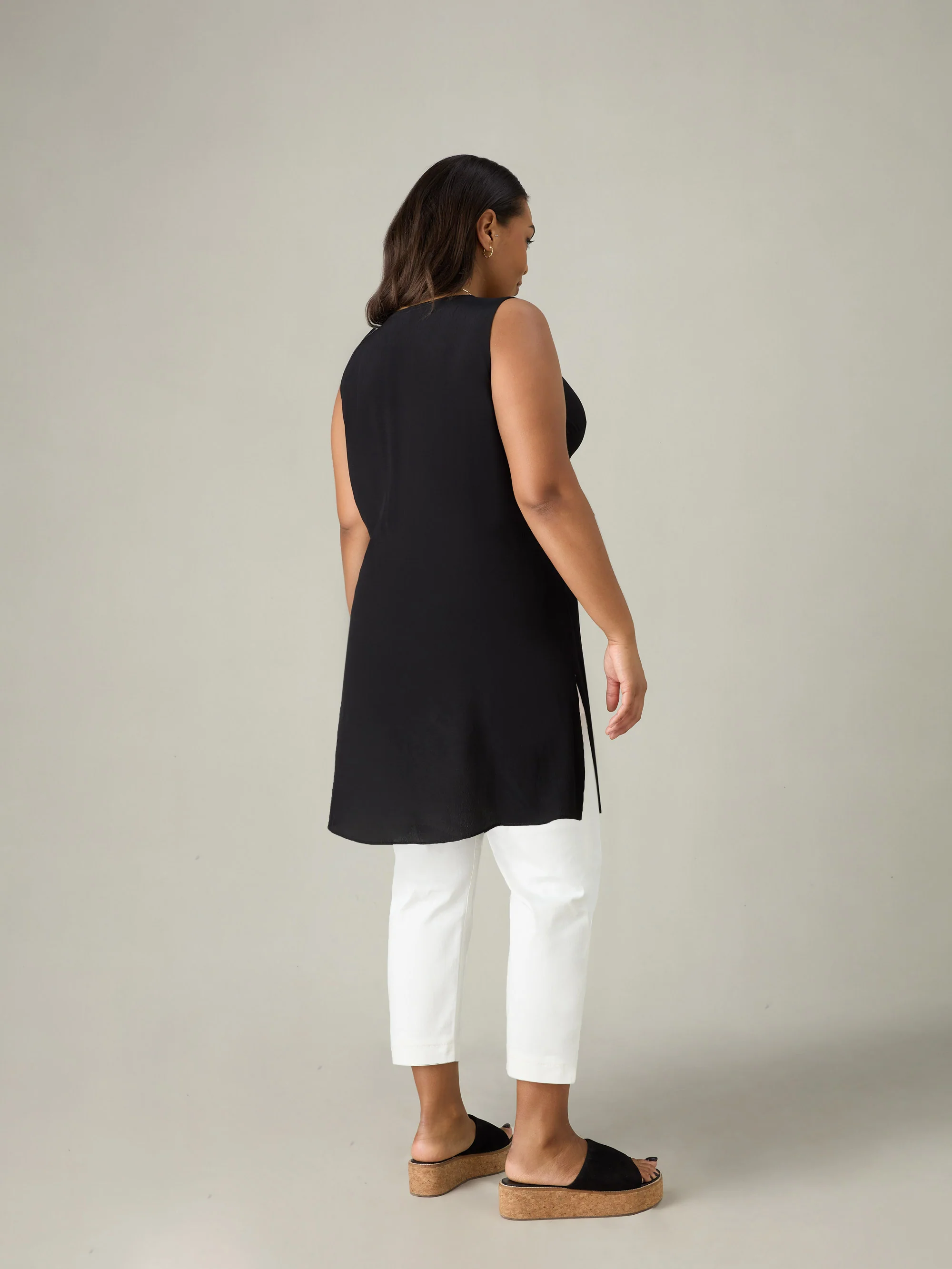 Black Split Front Tunic - Image 4
