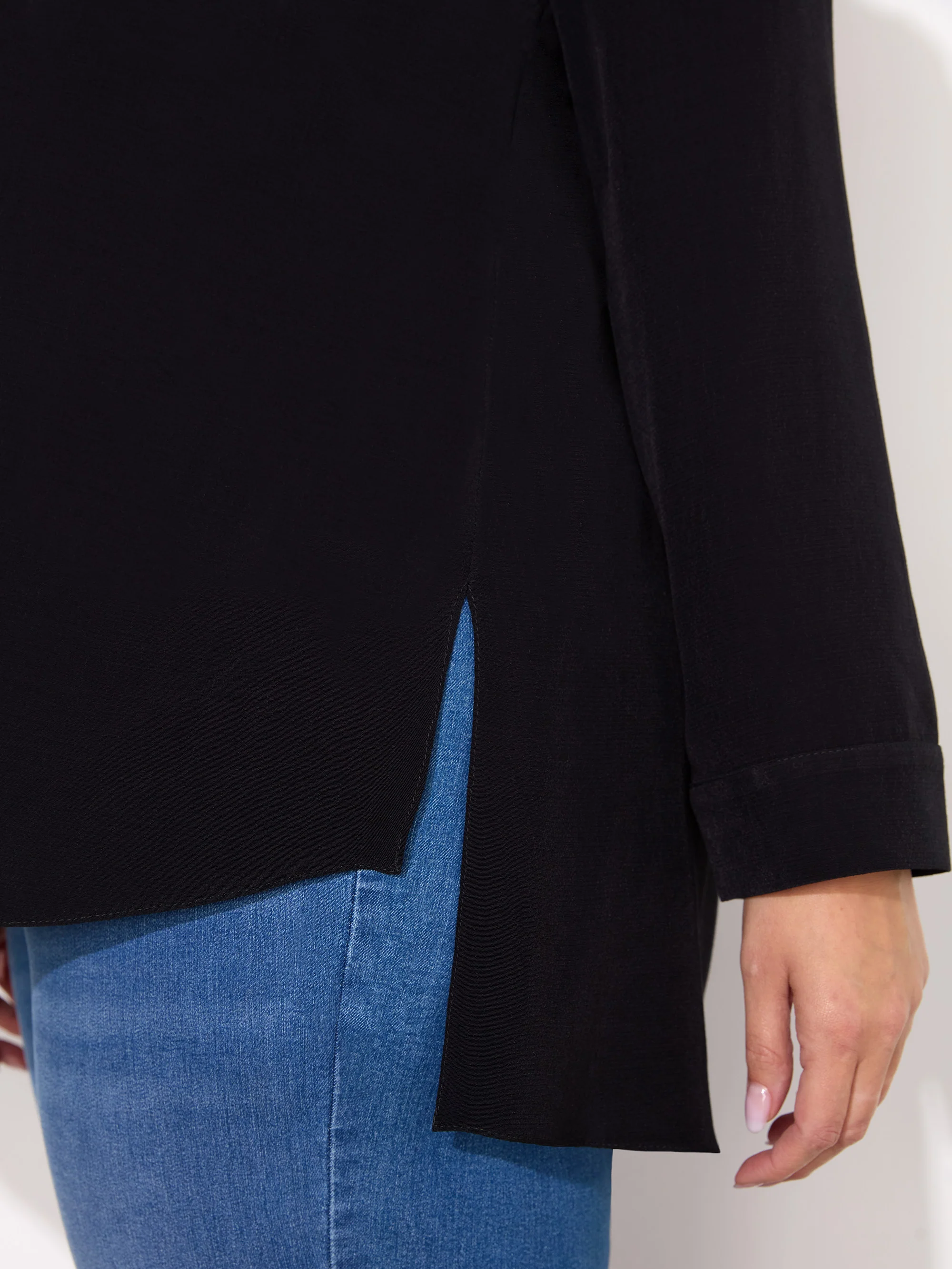 Black Stepped Hem Tunic - Image 2