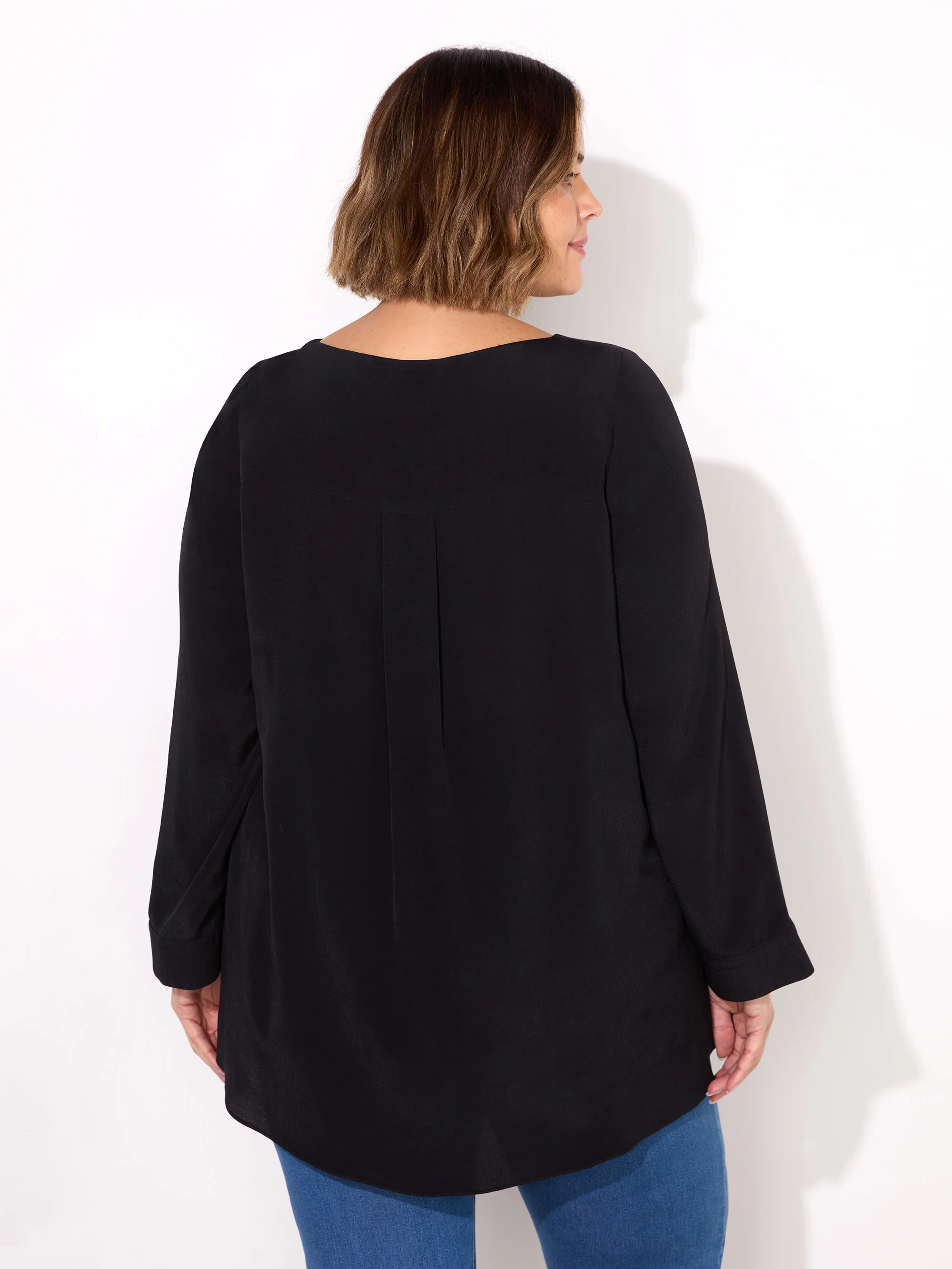 Black Stepped Hem Tunic - Image 3