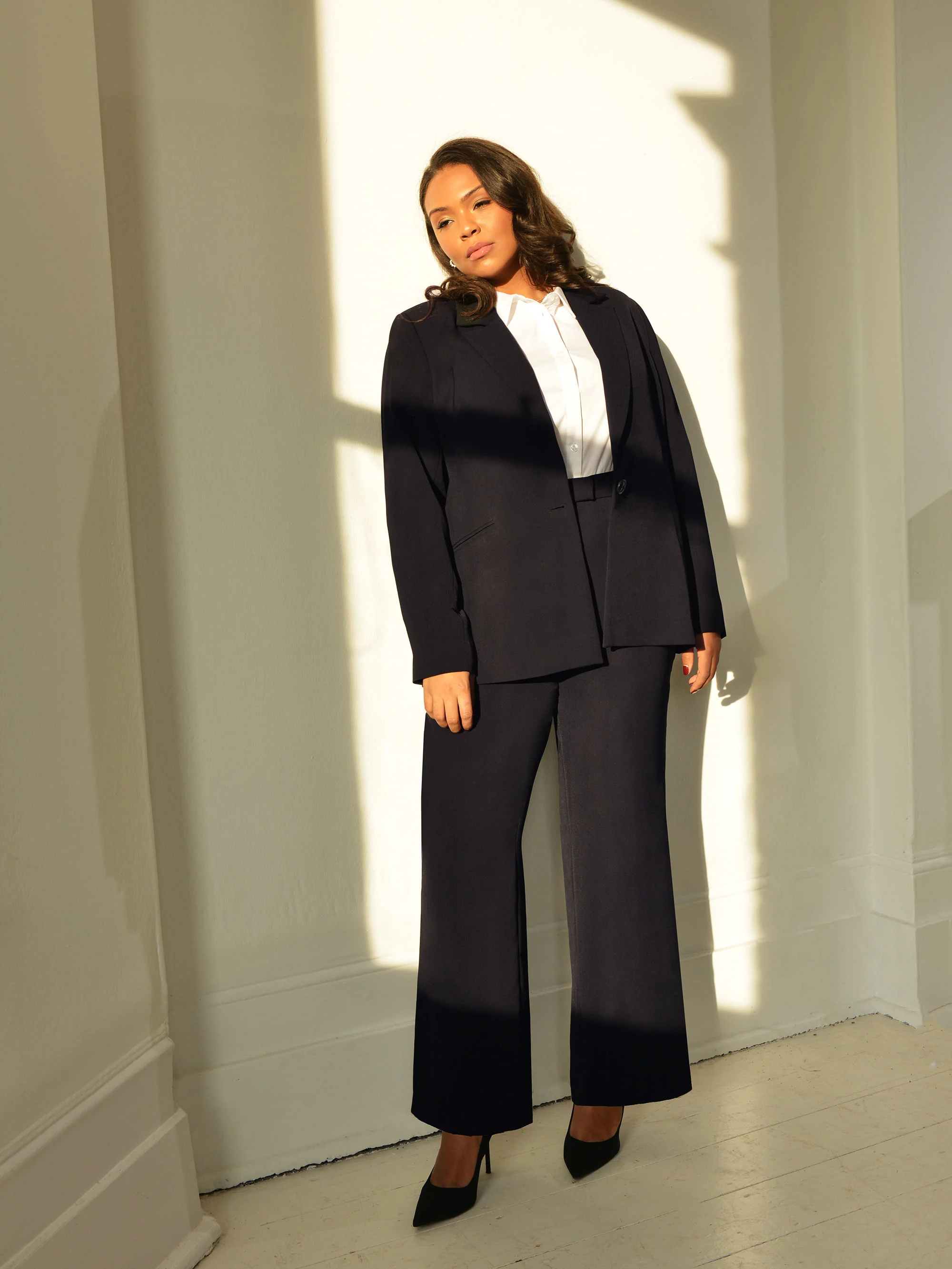 Black Straight Tailored Trouser - Image 2