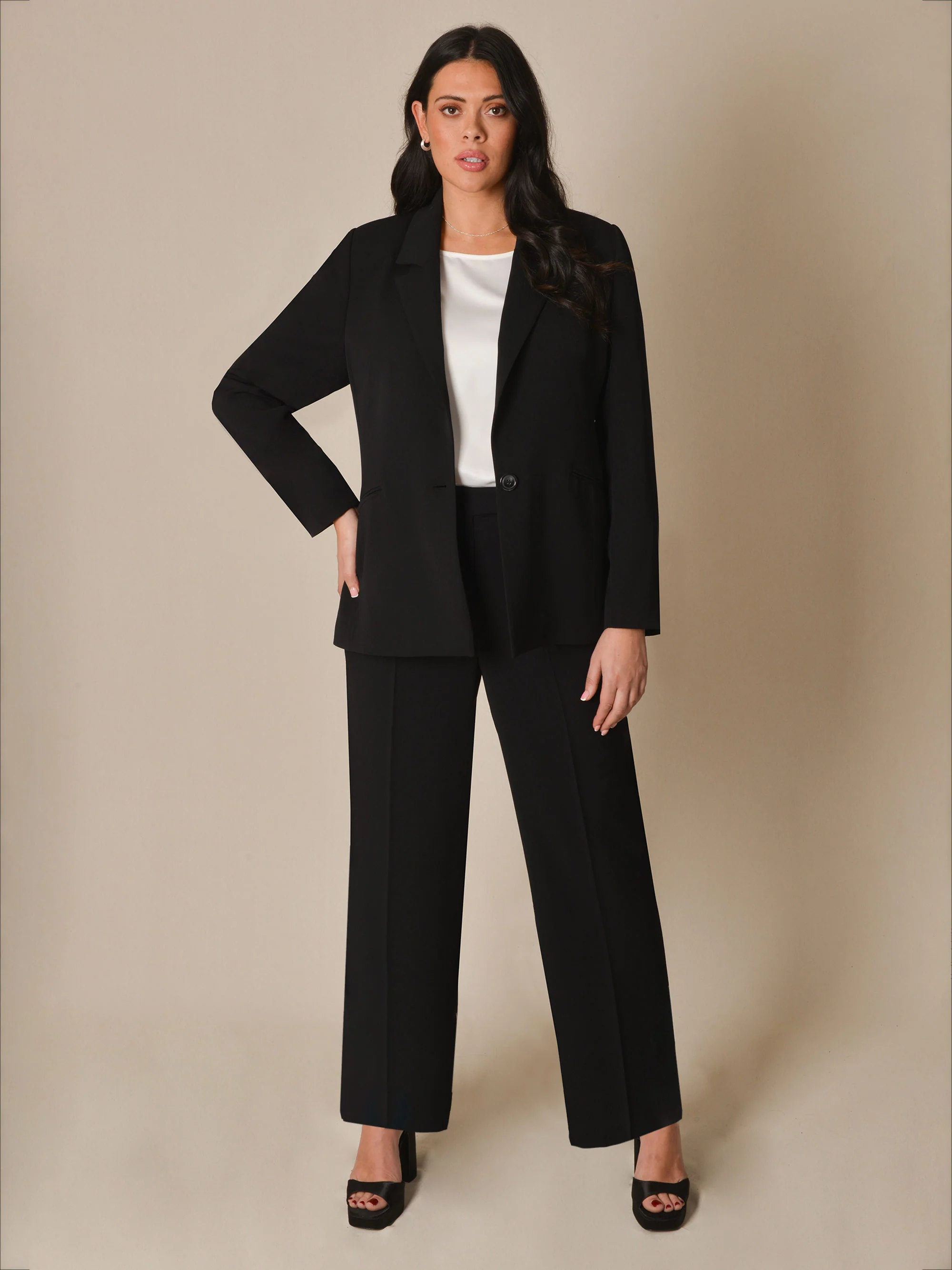Black Straight Tailored Trouser - Image 3