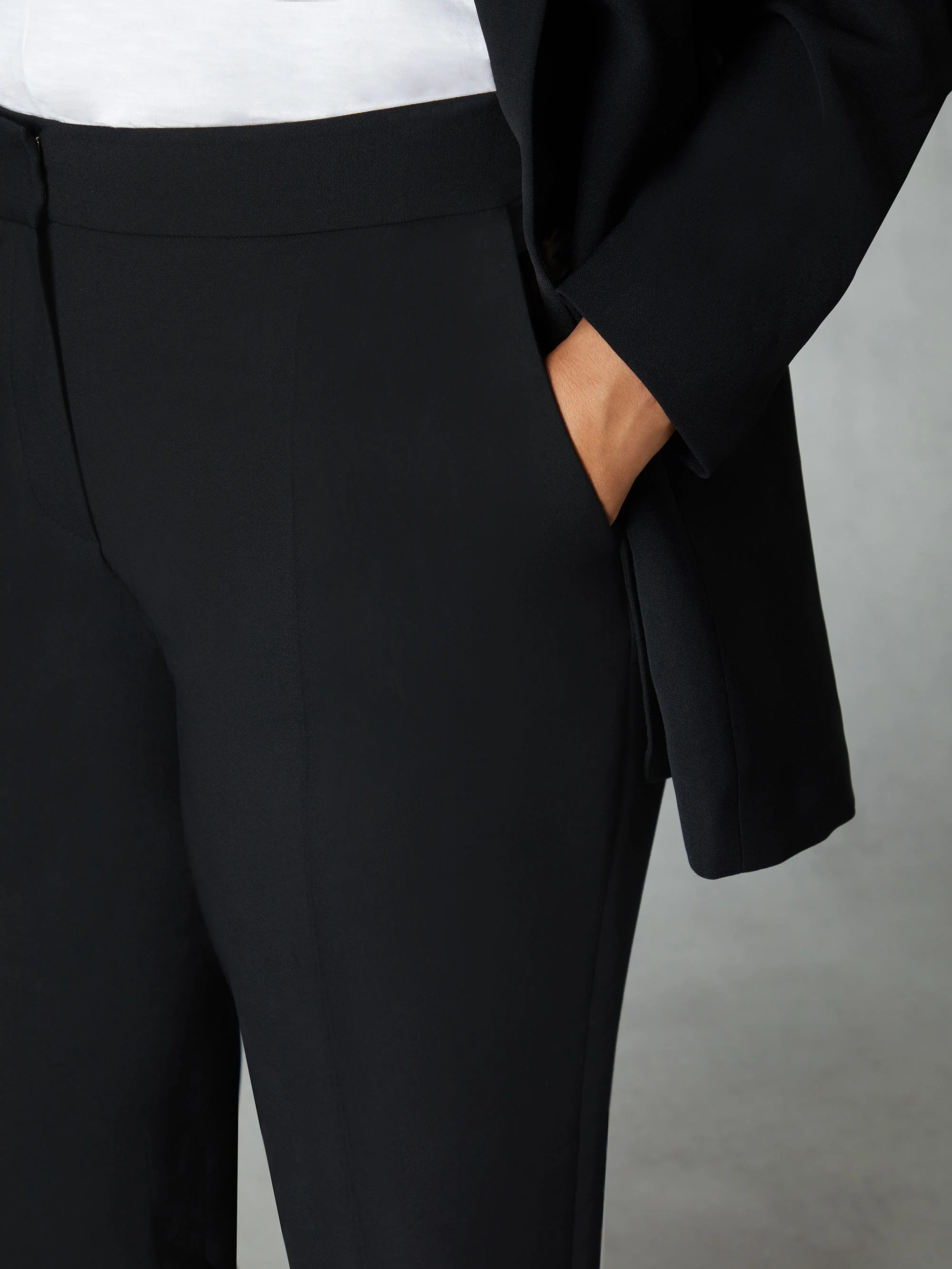 Black Stretch Tapered Trousers - Image 3