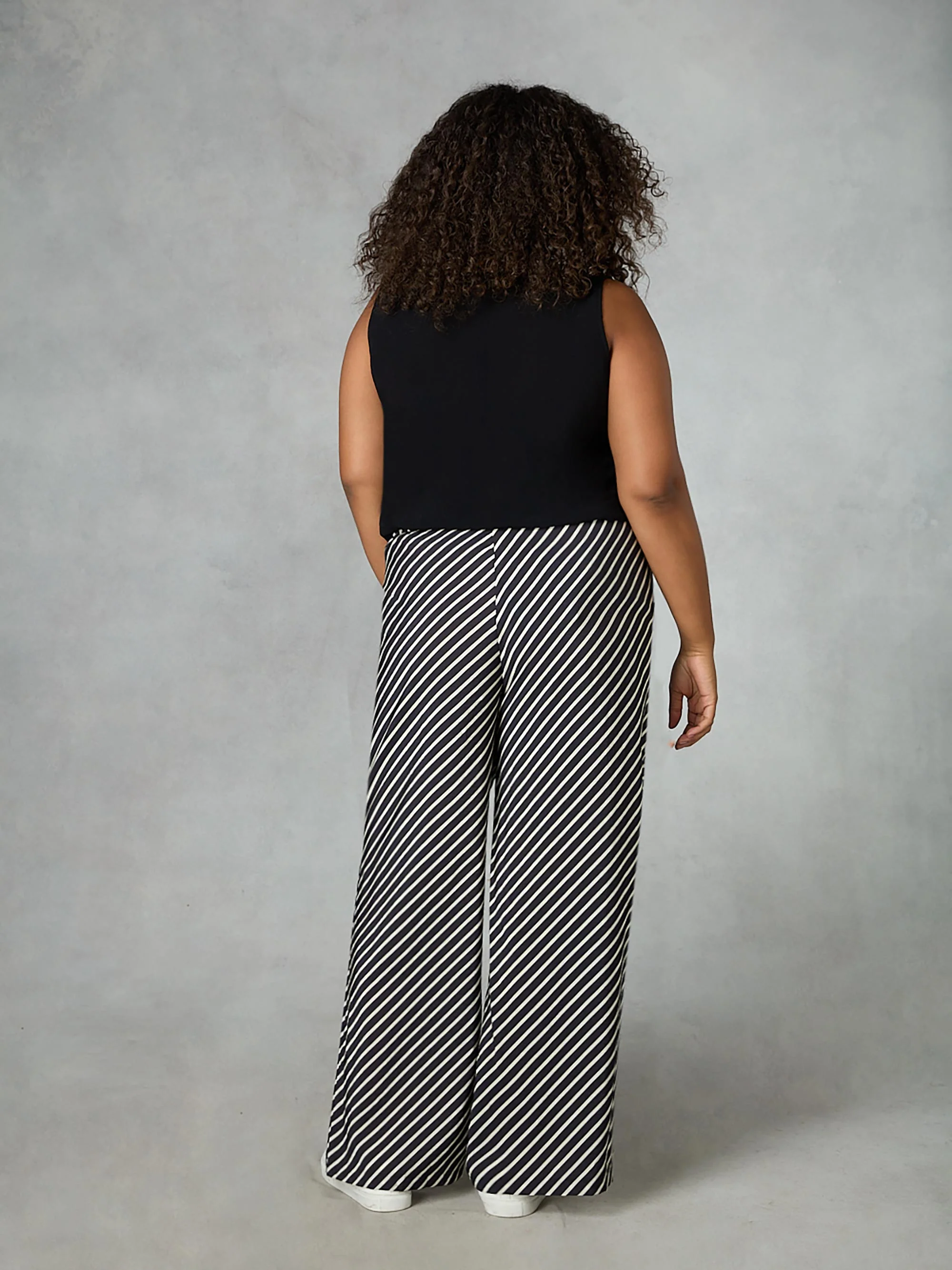 Black Stripe Wide Leg Trouser - Image 4