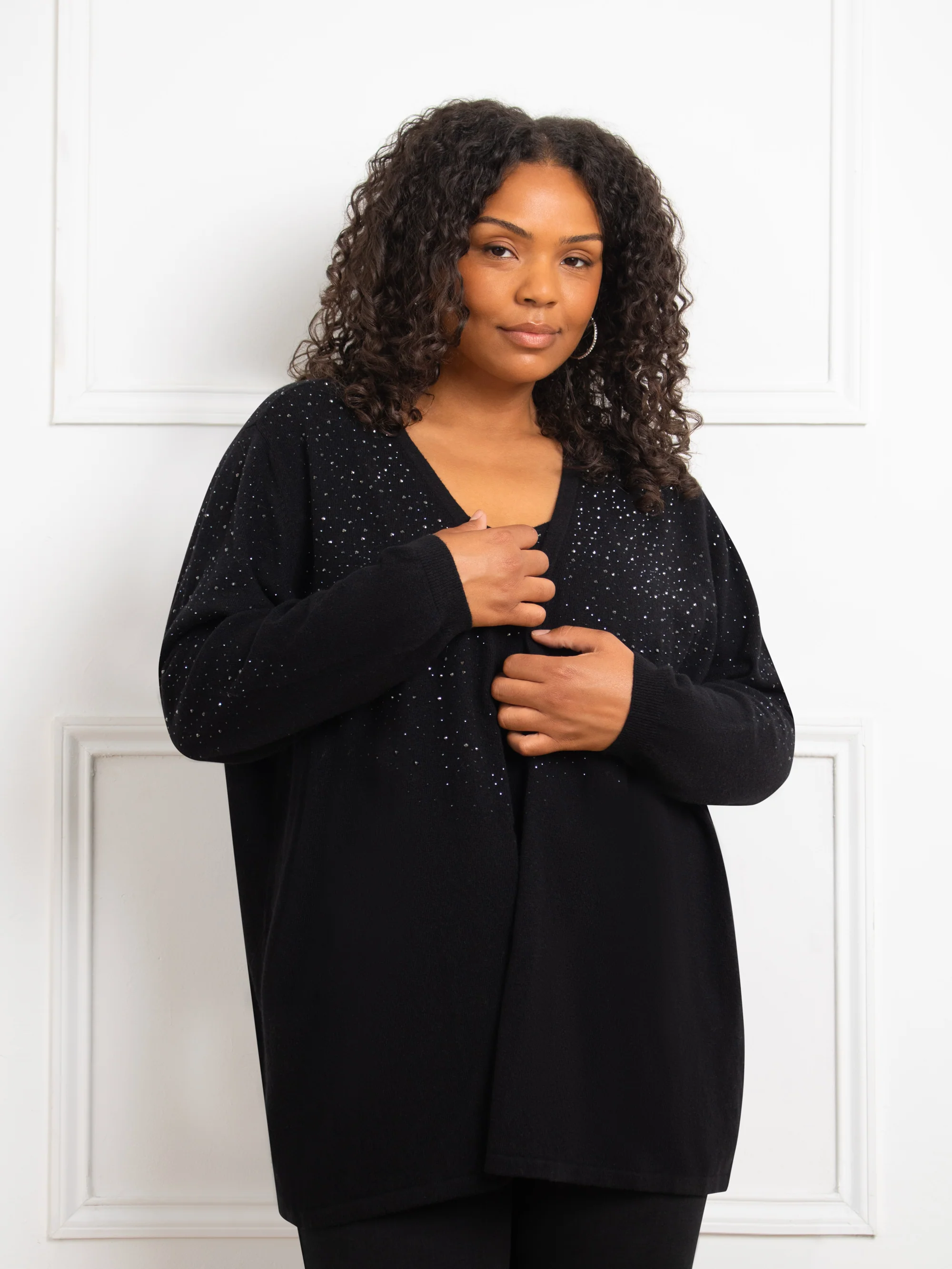 Black Sparkle Cardigan - Image 2