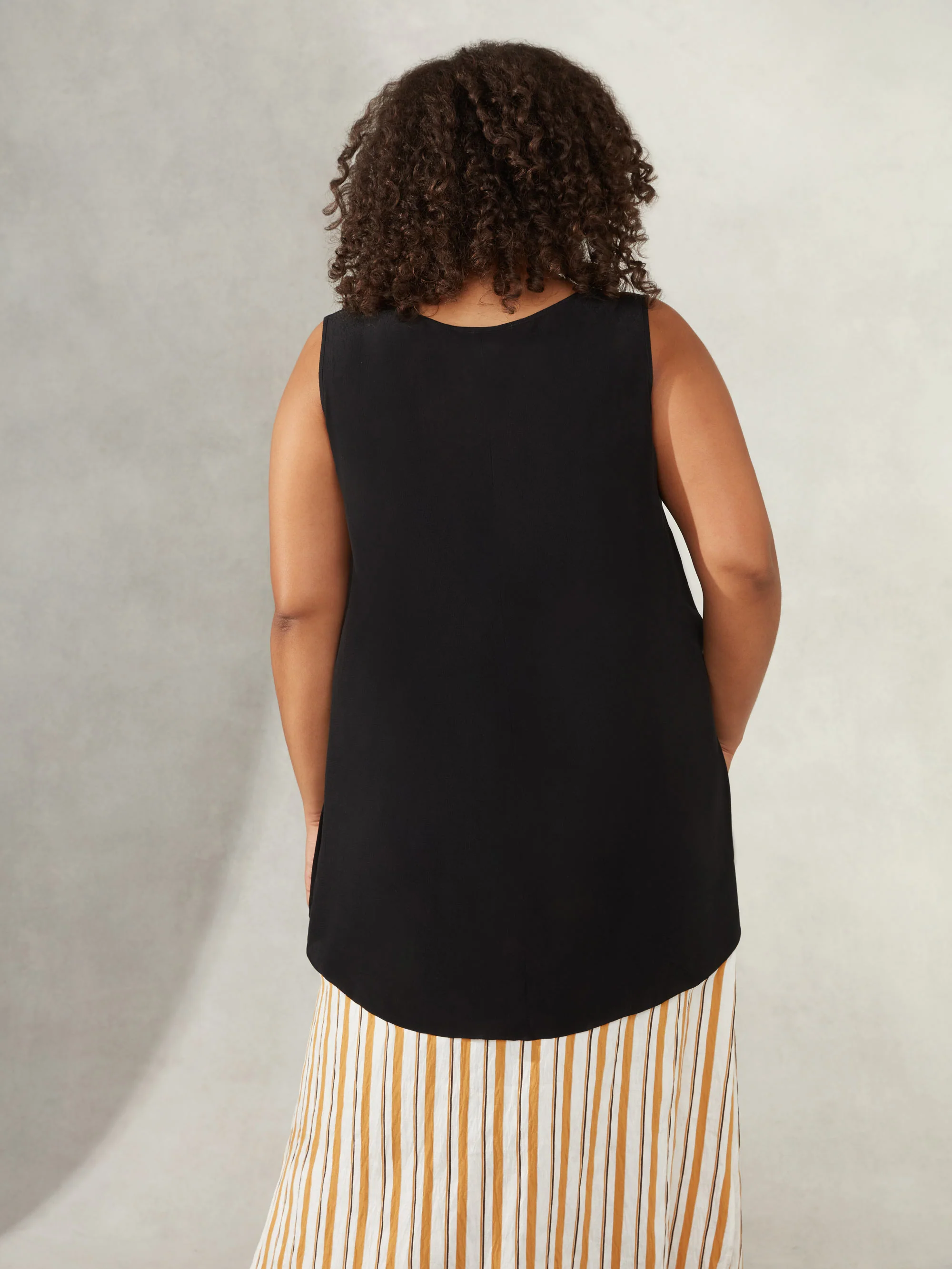 Black Textured Vest Top - Image 3