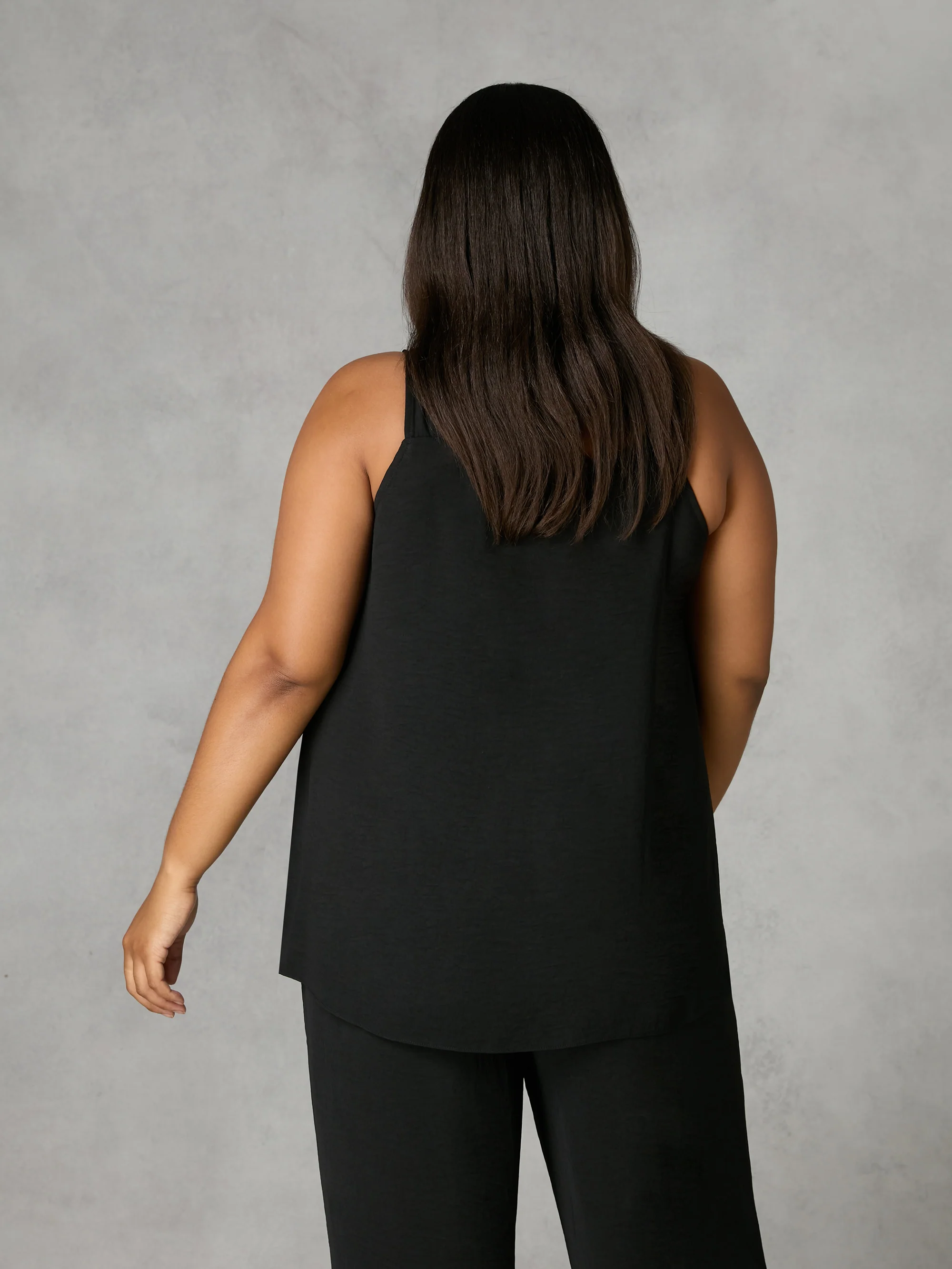 Black Trim Detail Vest Top - Image 3