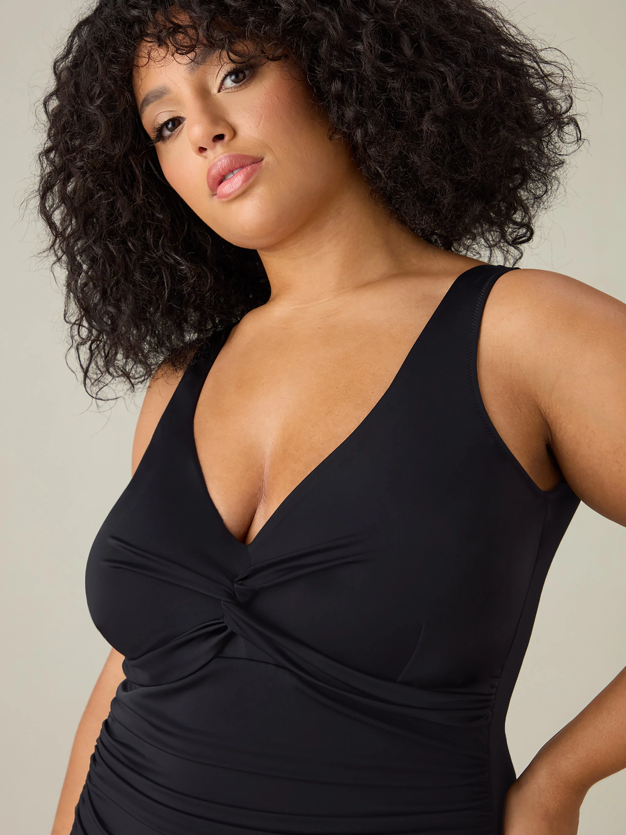 Black Twist Front Swimsuit - Image 4