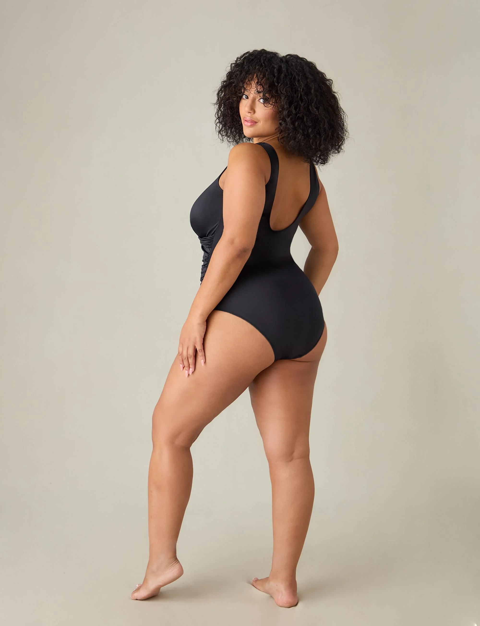 Black Twist Front Swimsuit - Image 7