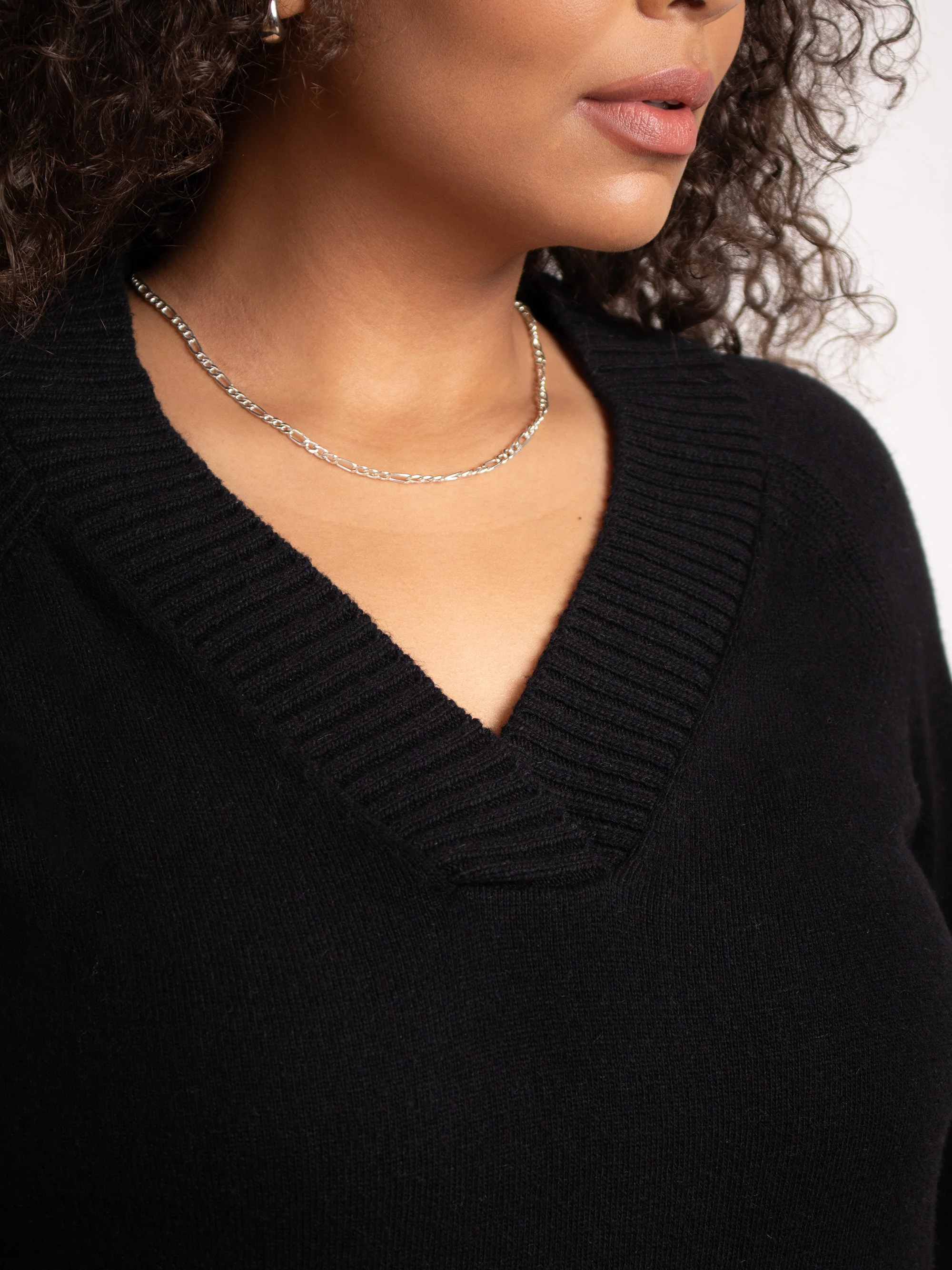 Black V-Neck Swing Jumper - Image 2