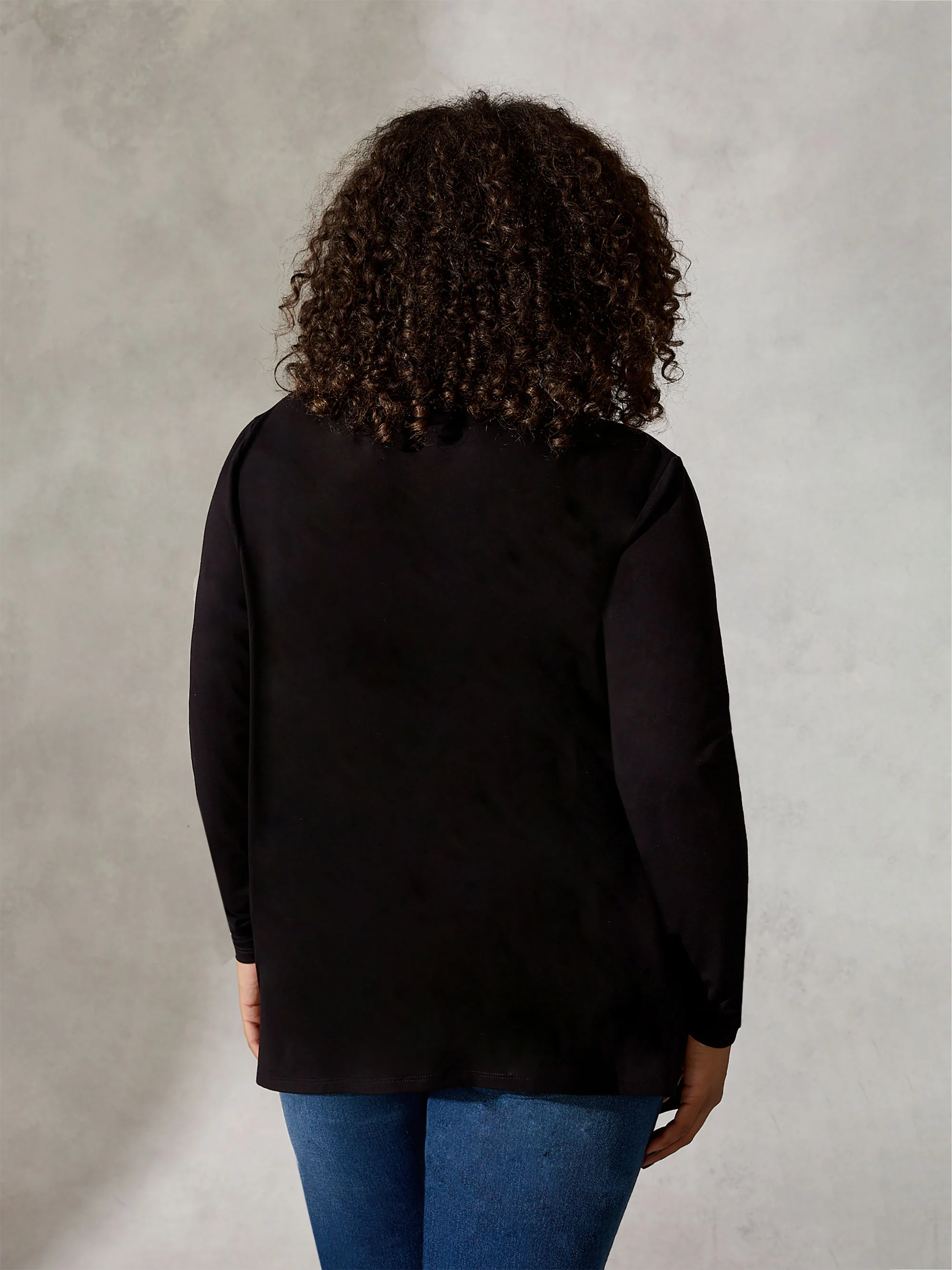 Black Waterfall Jersey Cardigan - Image 2
