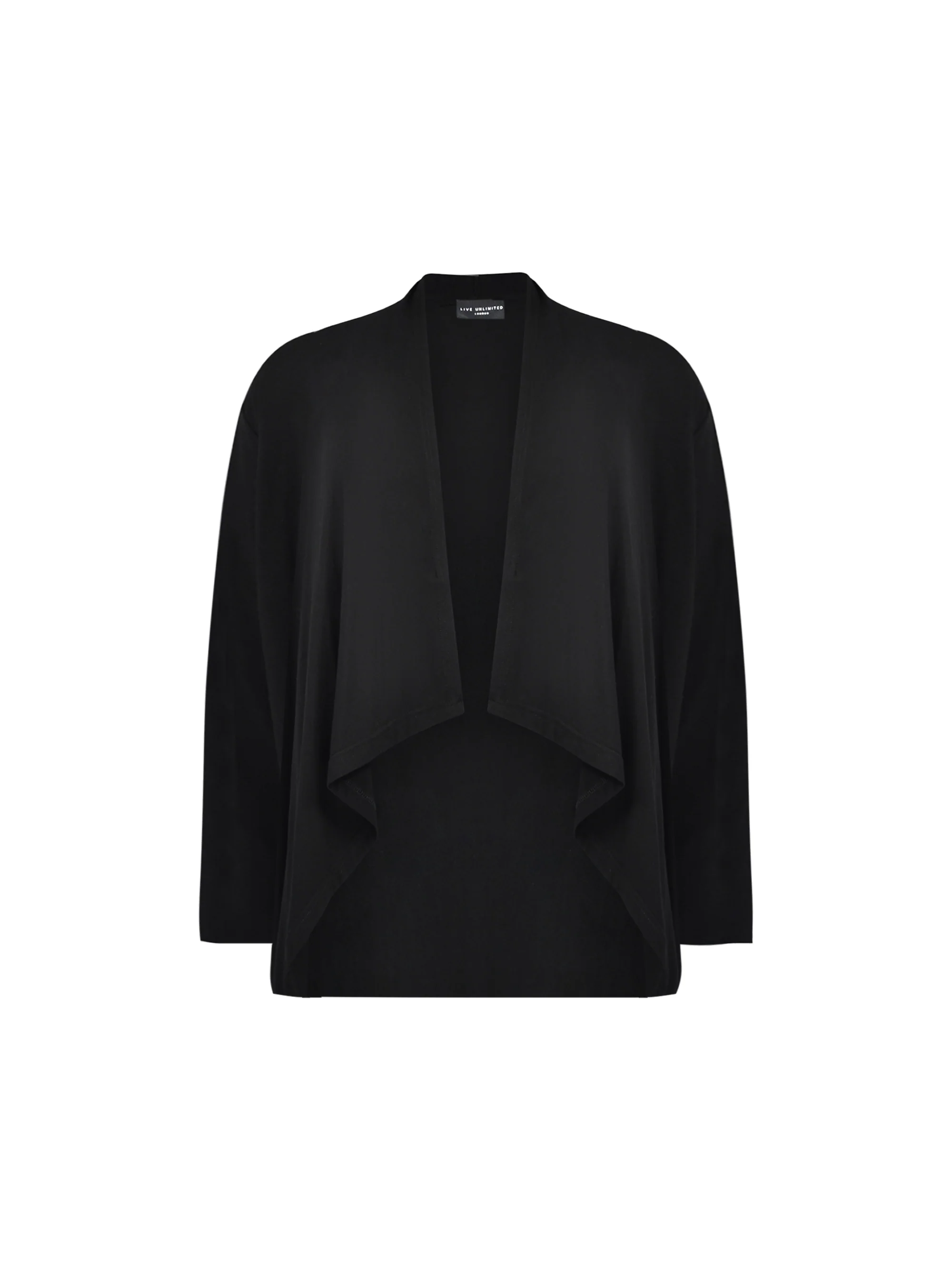 Black Waterfall Jersey Cardigan - Image 3