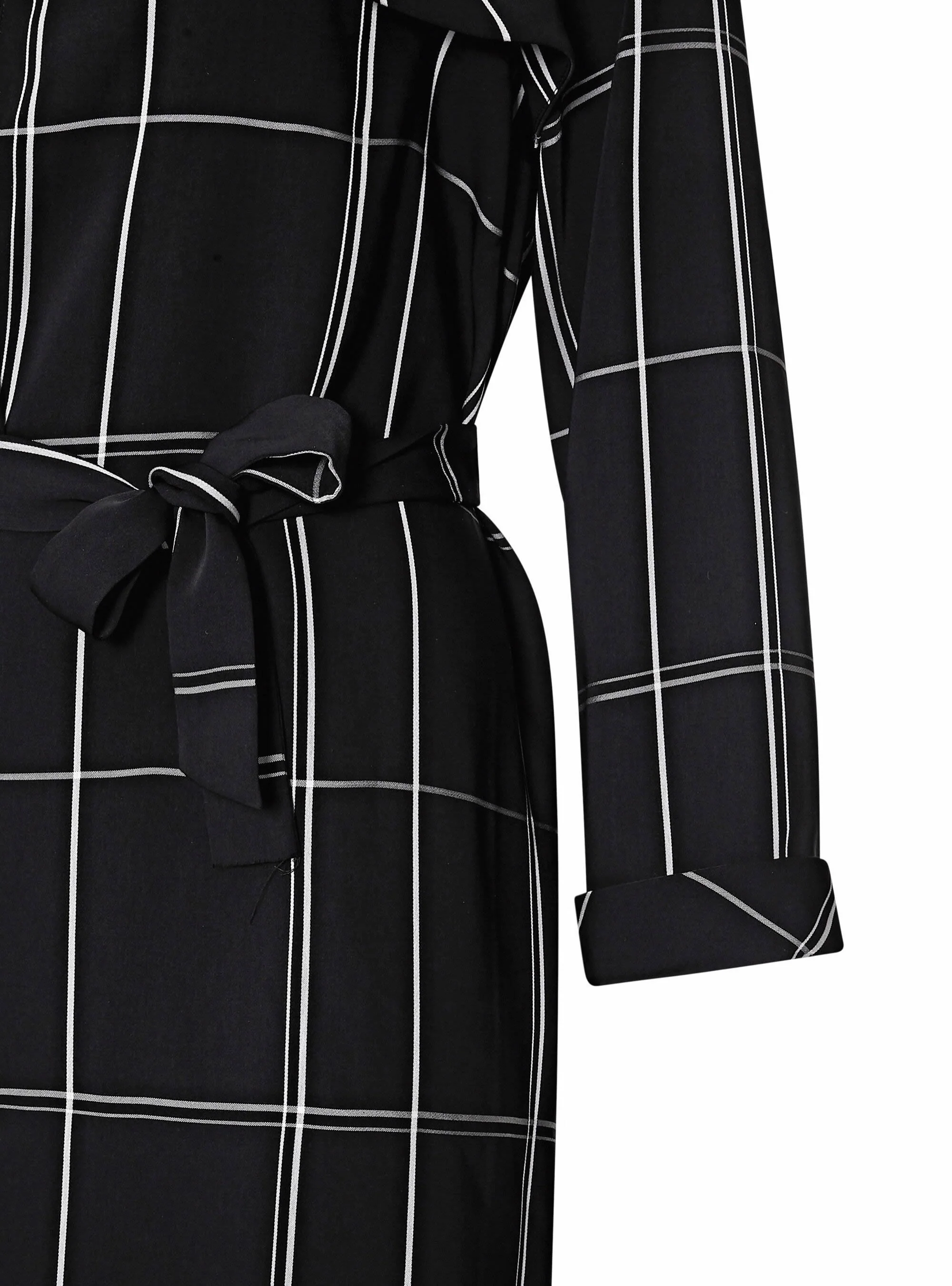 Black and White Checked Trench Coat - Image 5