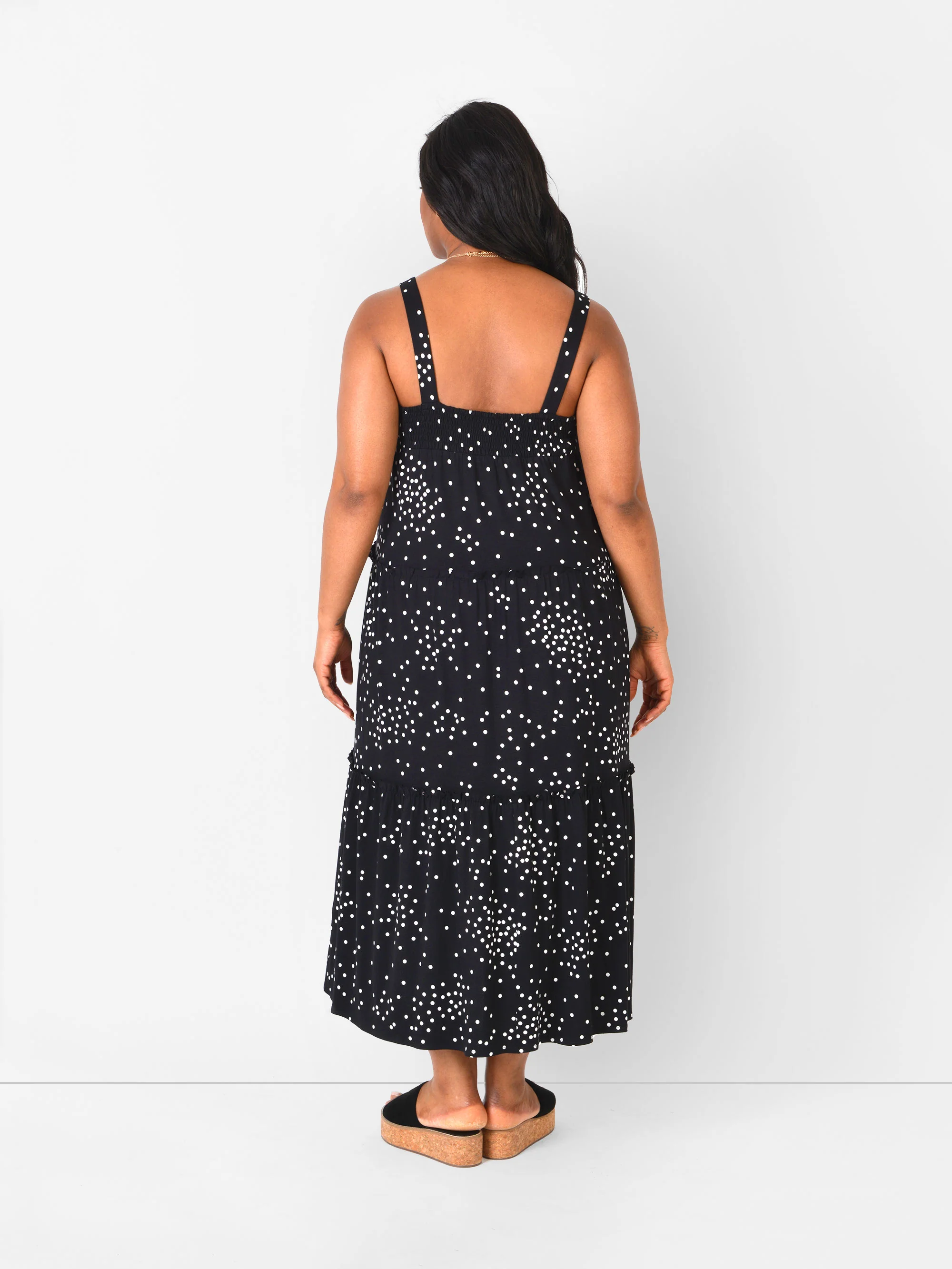 Mono Spot Jersey Tiered Sundress - Image 3