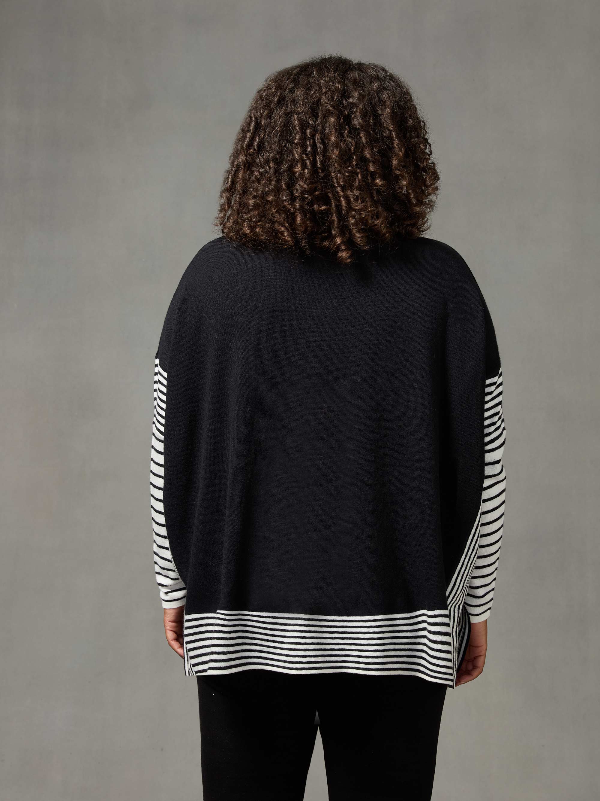 Black & White Stripe Swing Jumper - Image 4