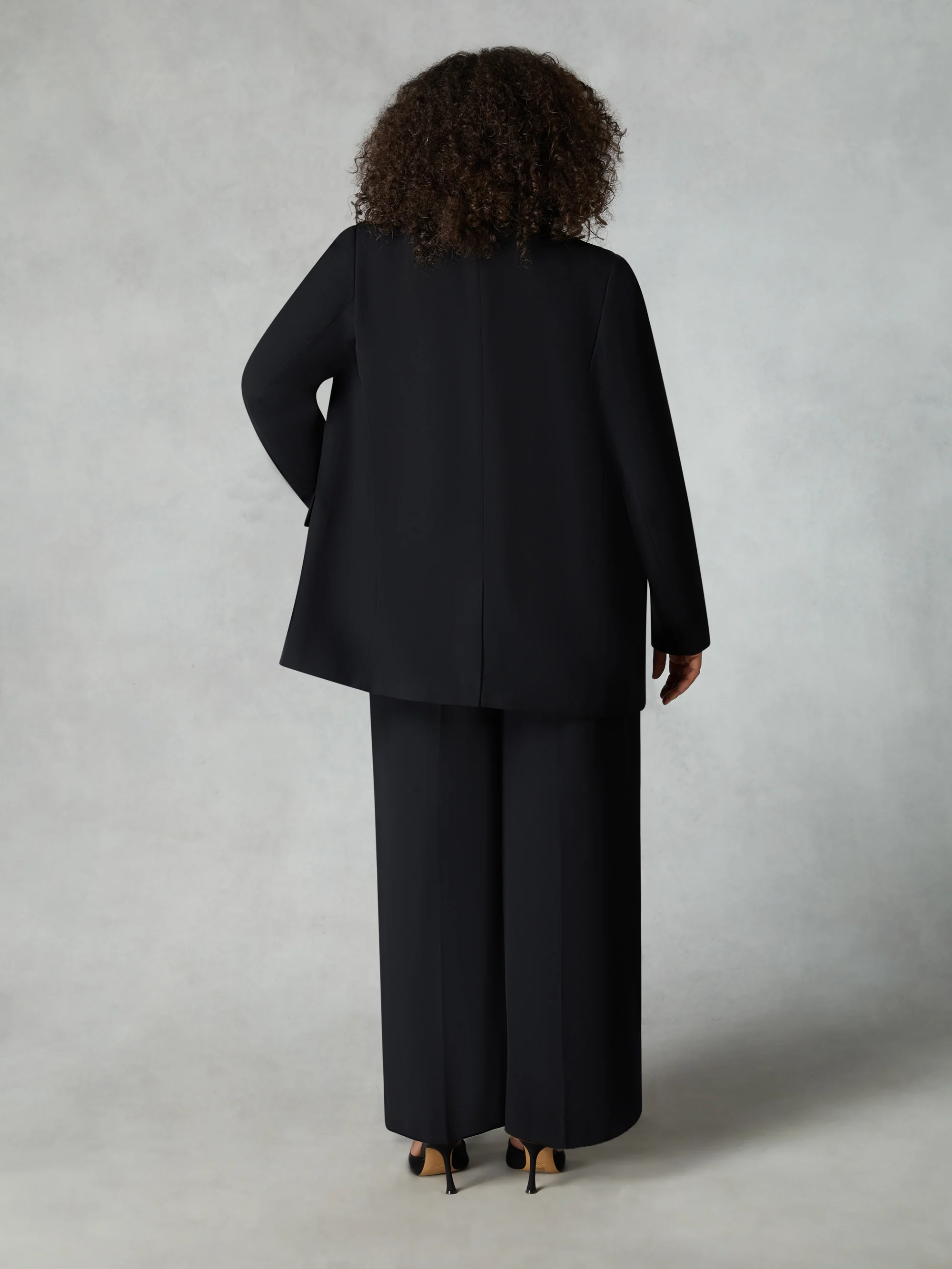 Black Wide Leg Trousers - Image 4