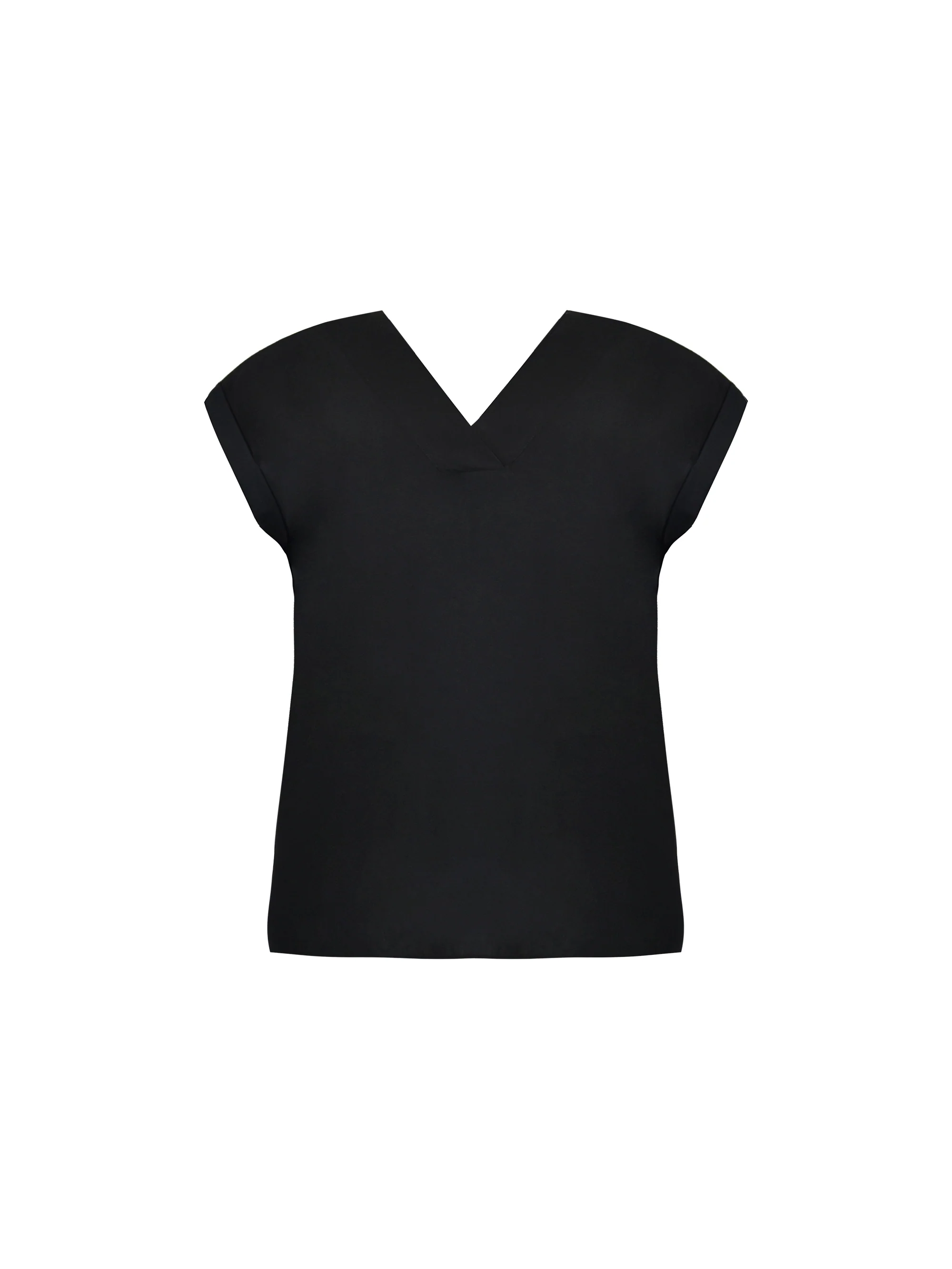 Black Woven Front with Jersey Back Top - Image 4