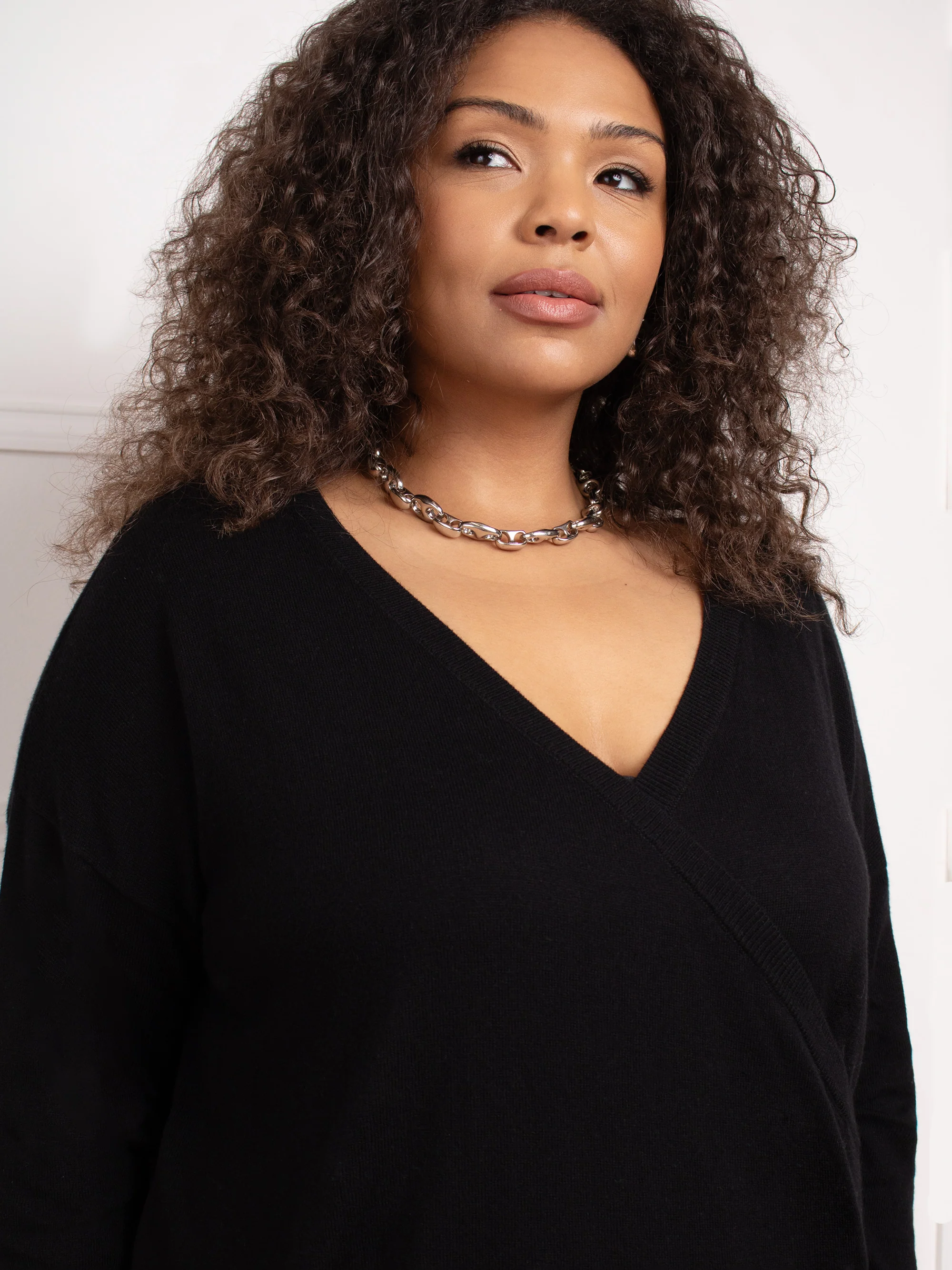 Black Wrap Detail Jumper - Image 4