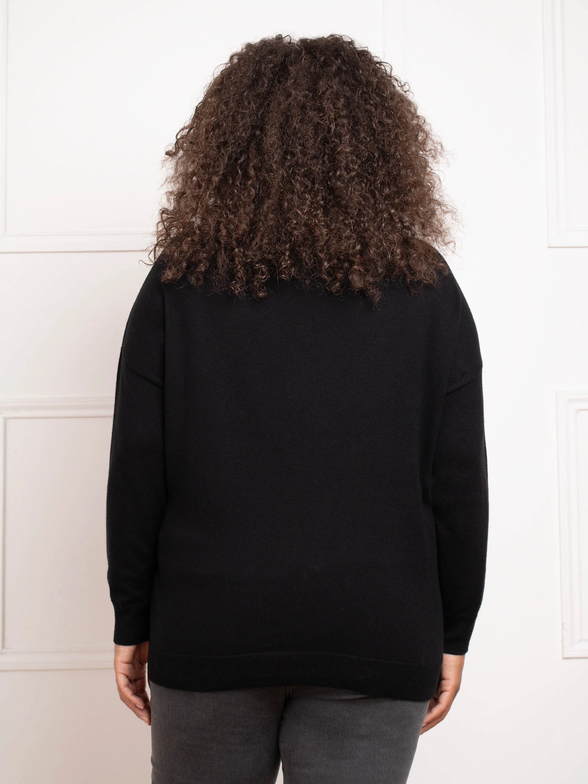 Black Wrap Detail Jumper - Image 6