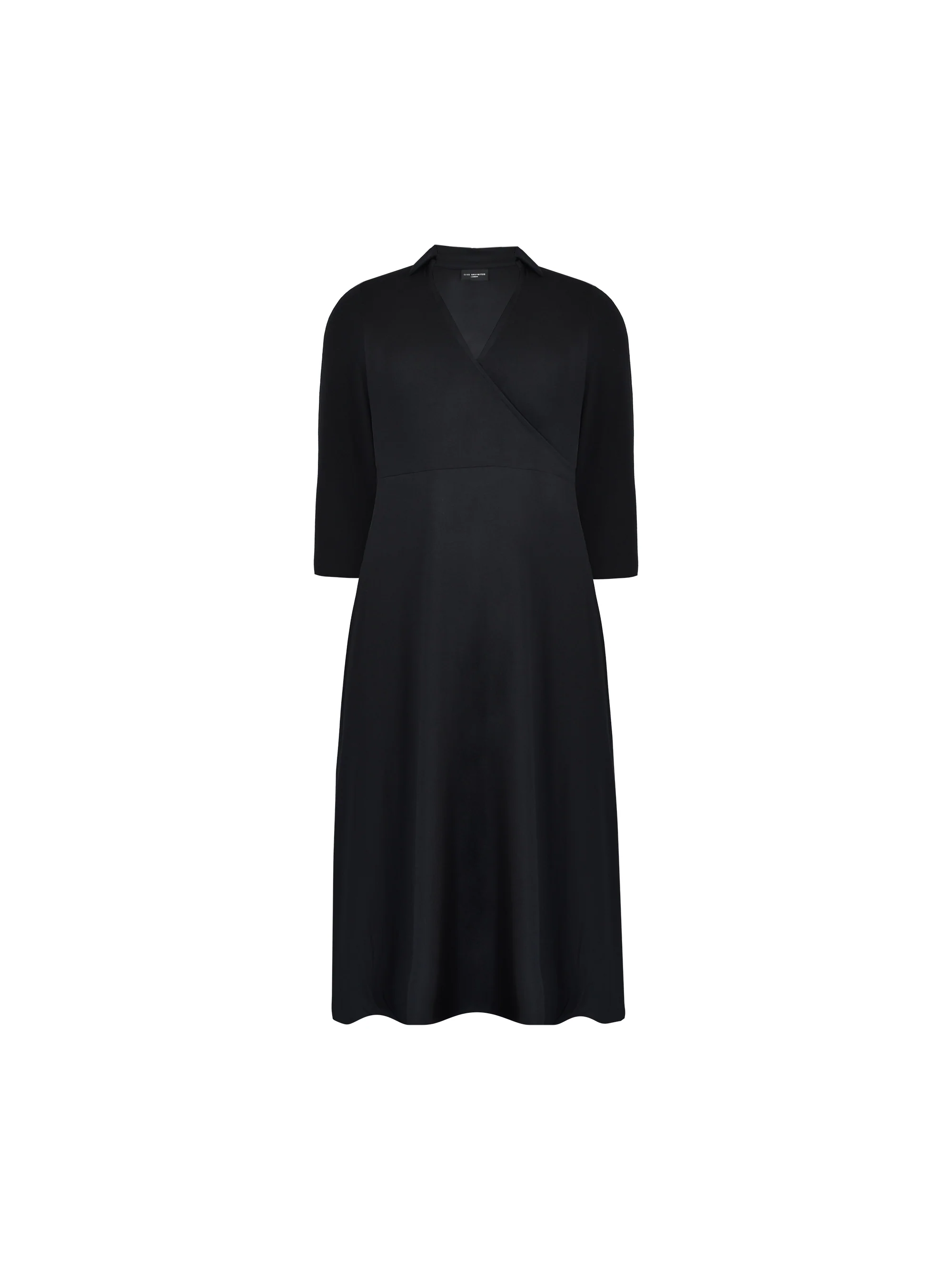 Black Wrap Midi Dress - Image 5