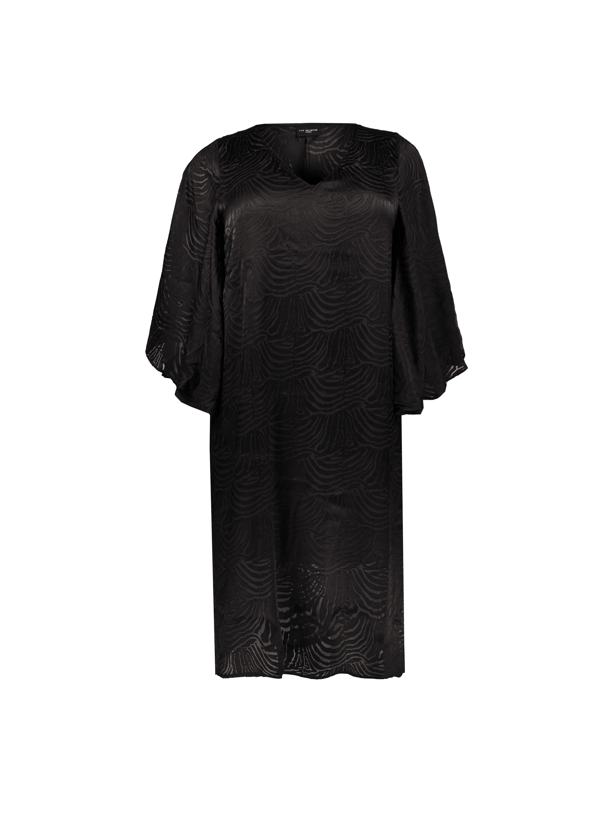 Black Animal Burnout Kaftan Midaxi Dress - Image 5