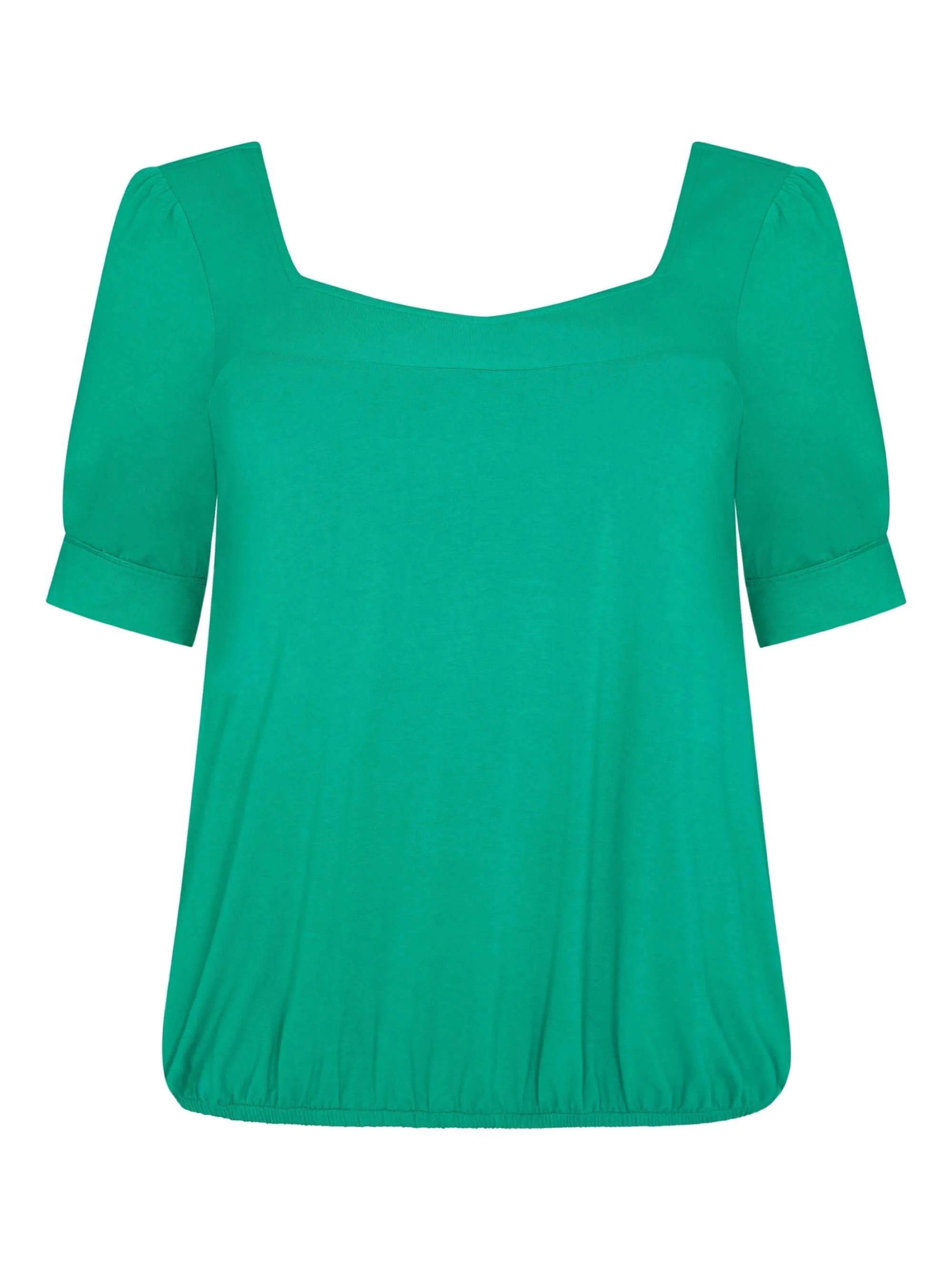 Jersey Square Neck Top With Blouson Hem - Image 3