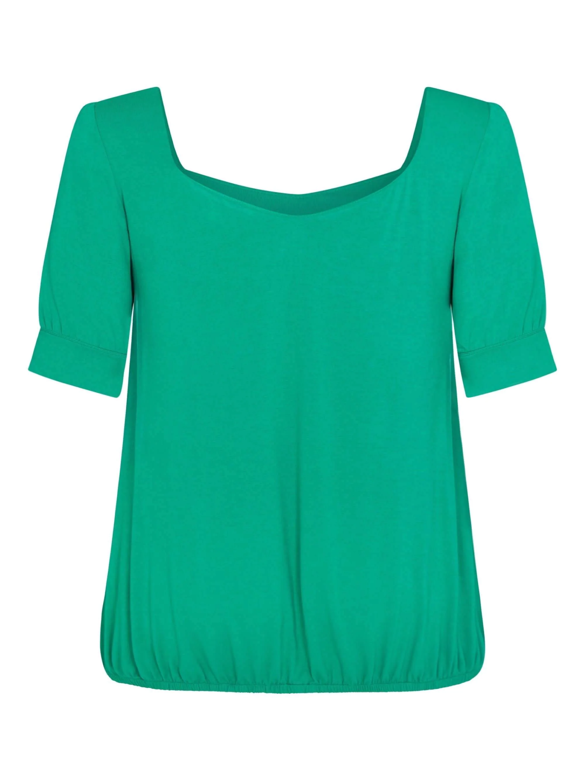 Jersey Square Neck Top With Blouson Hem - Image 4