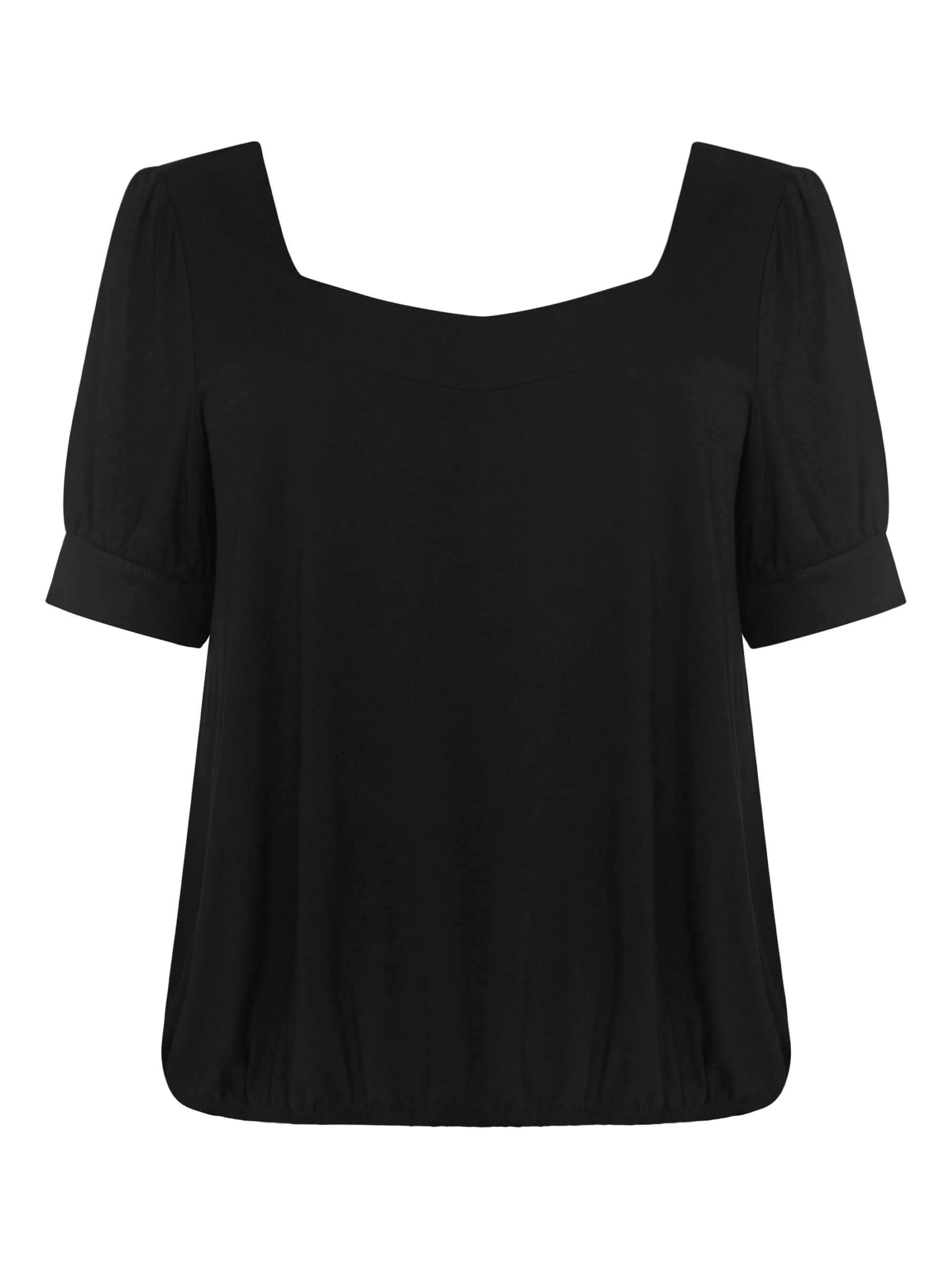 Jersey Square Neck Top With Blouson Hem - Image 7