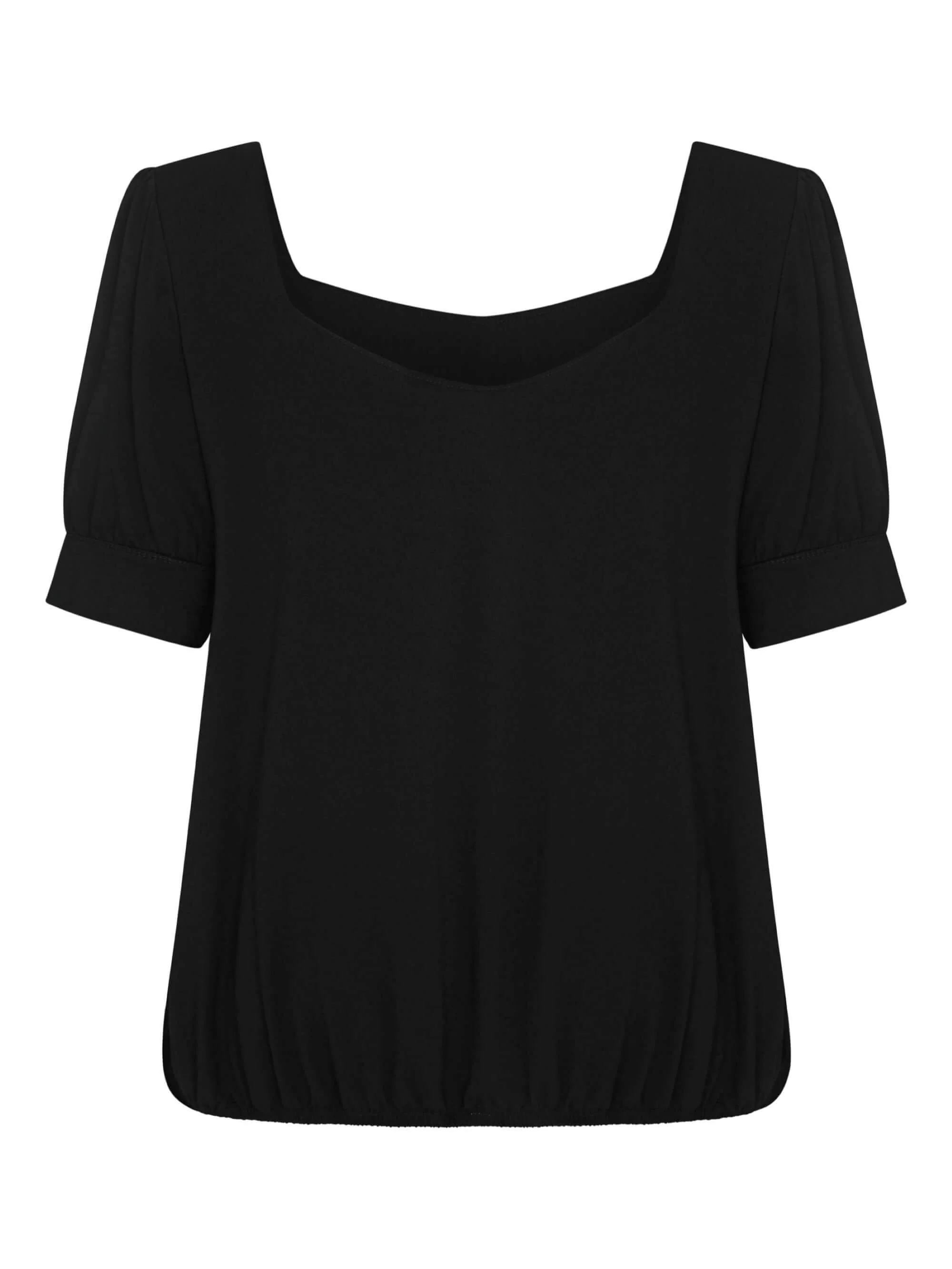 Jersey Square Neck Top With Blouson Hem - Image 8