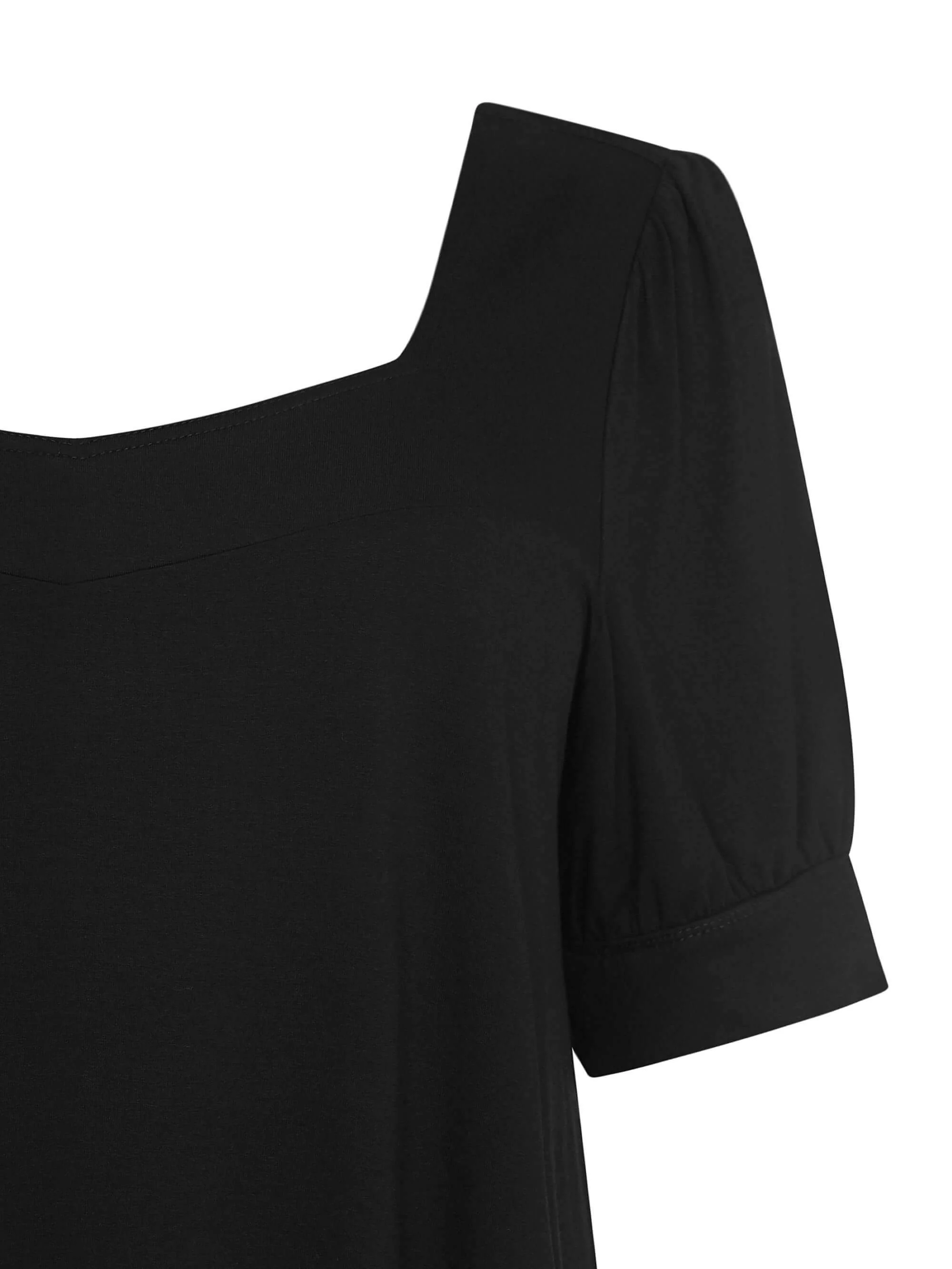 Jersey Square Neck Top With Blouson Hem - Image 9