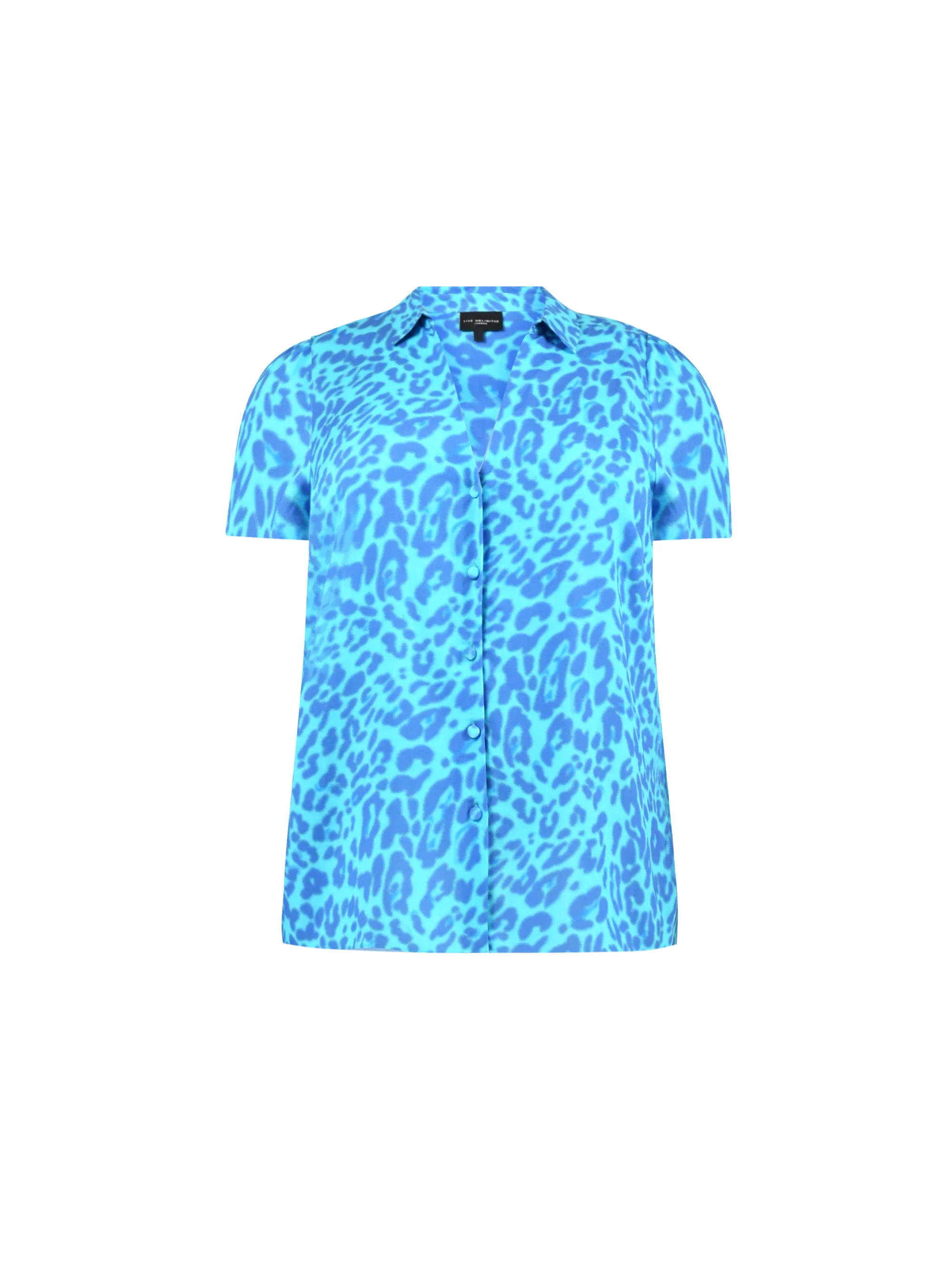 Blue Animal Print Short Sleeve Shirt - Image 5