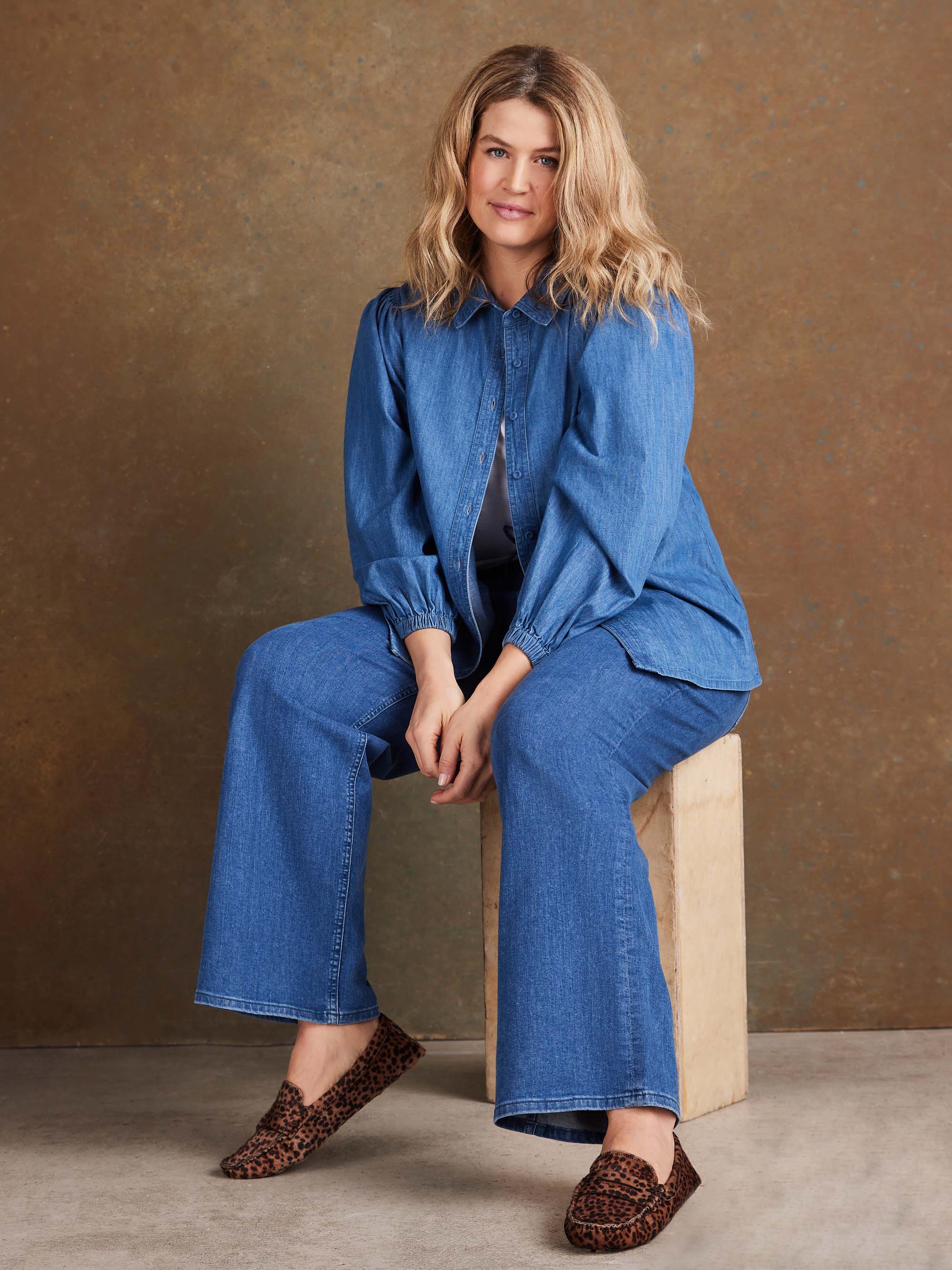 Blue Denim Button Through Shirt - Image 4