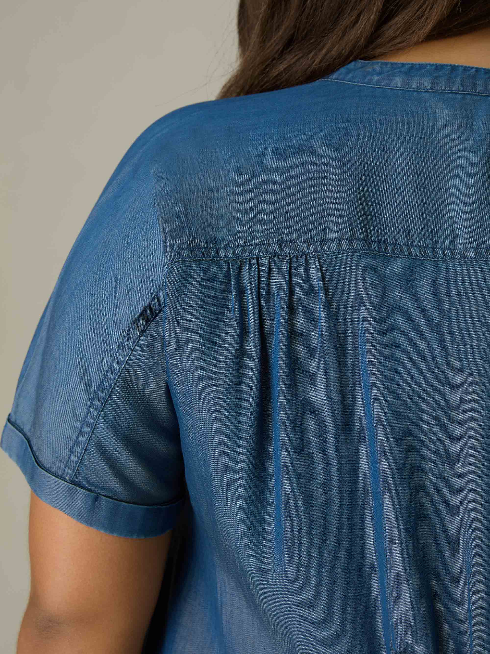 Blue Denim Relaxed Shirt Dress - Image 4
