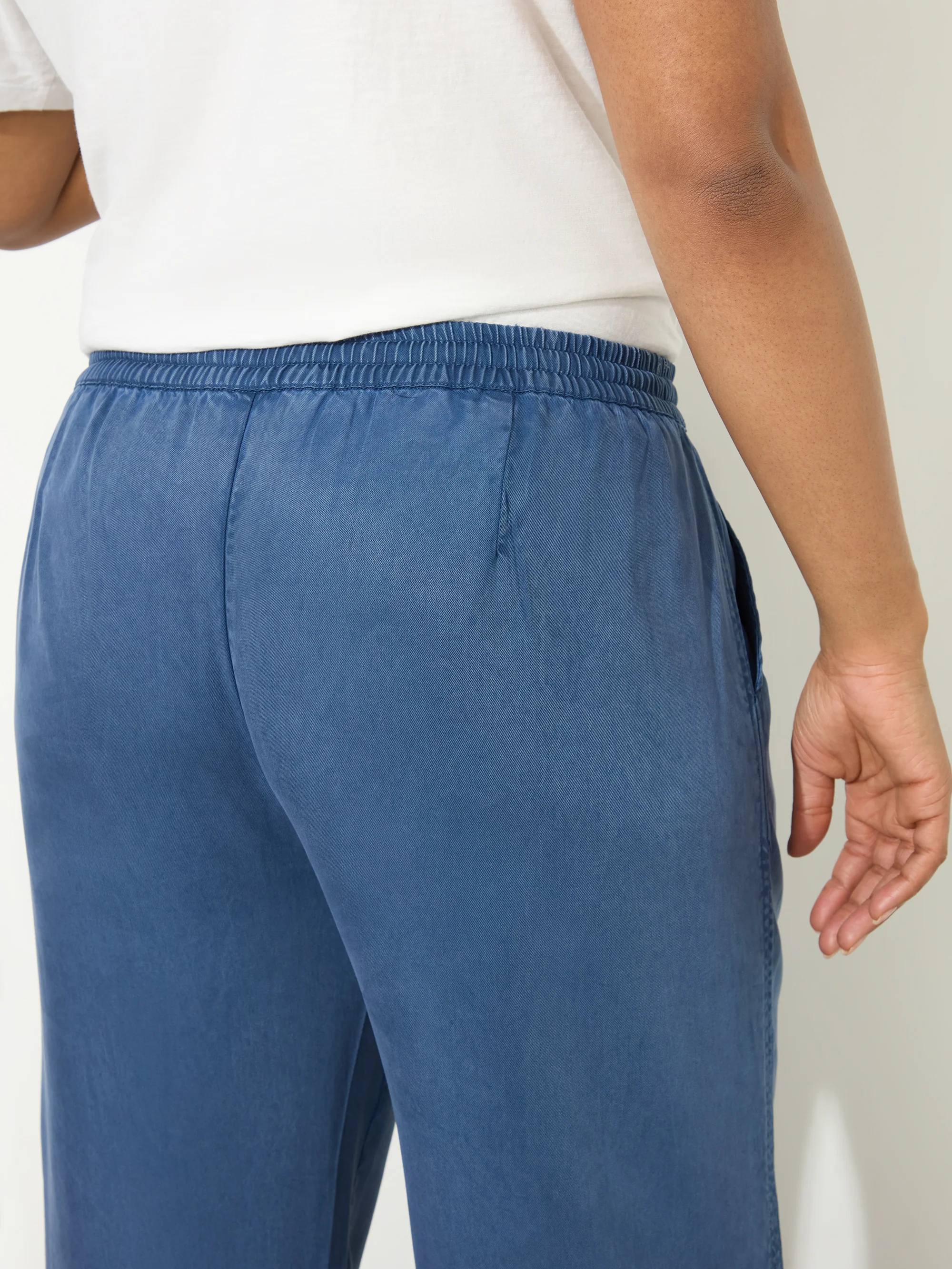 Blue Drawstring Wide Leg Trouser - Image 7