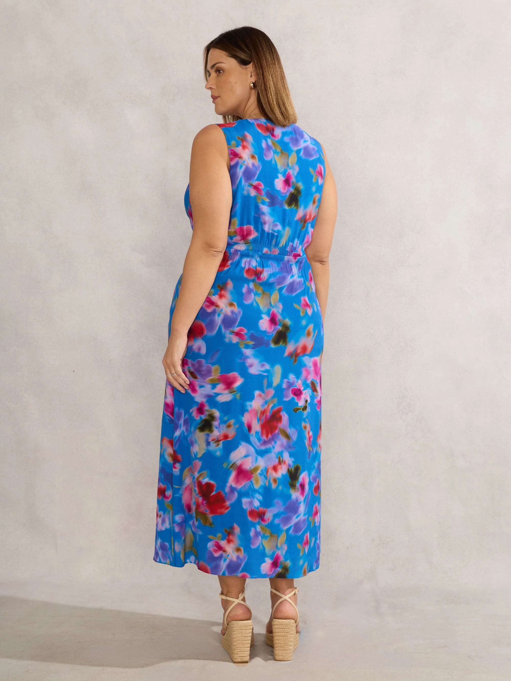 Blue Floral Midi Dress - Image 5