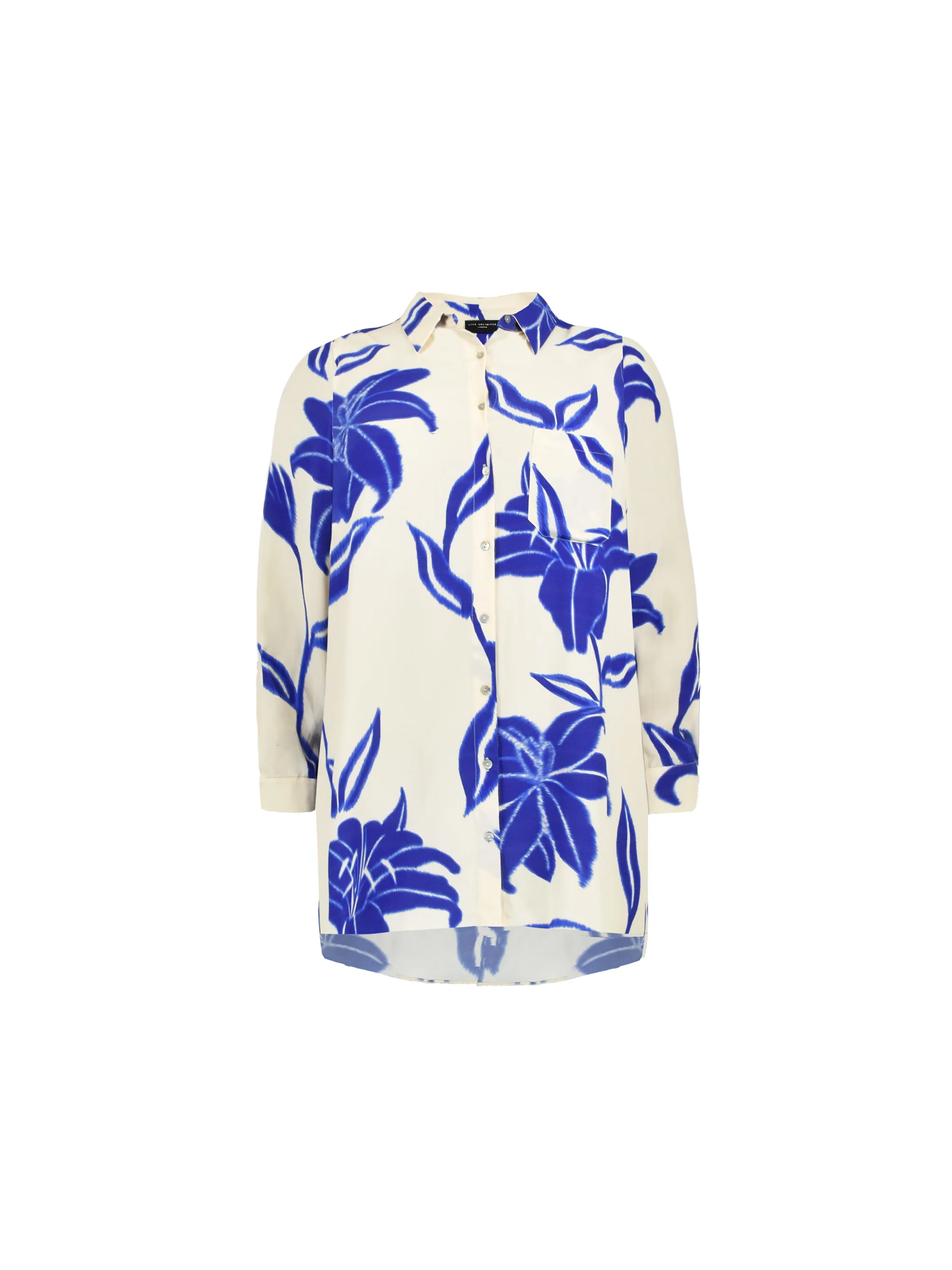 Blue Floral Print Resort Shirt - Image 8