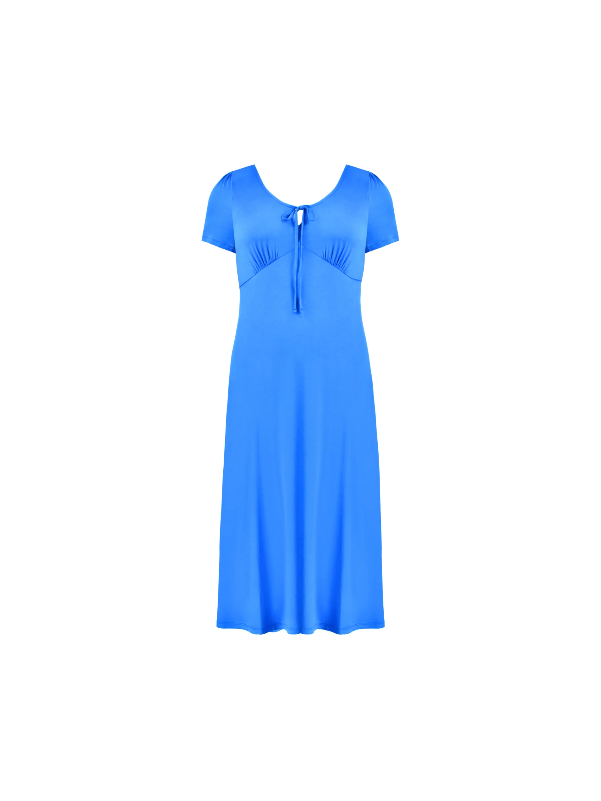 Blue Jersey Tie Front Midaxi Dress - Image 4