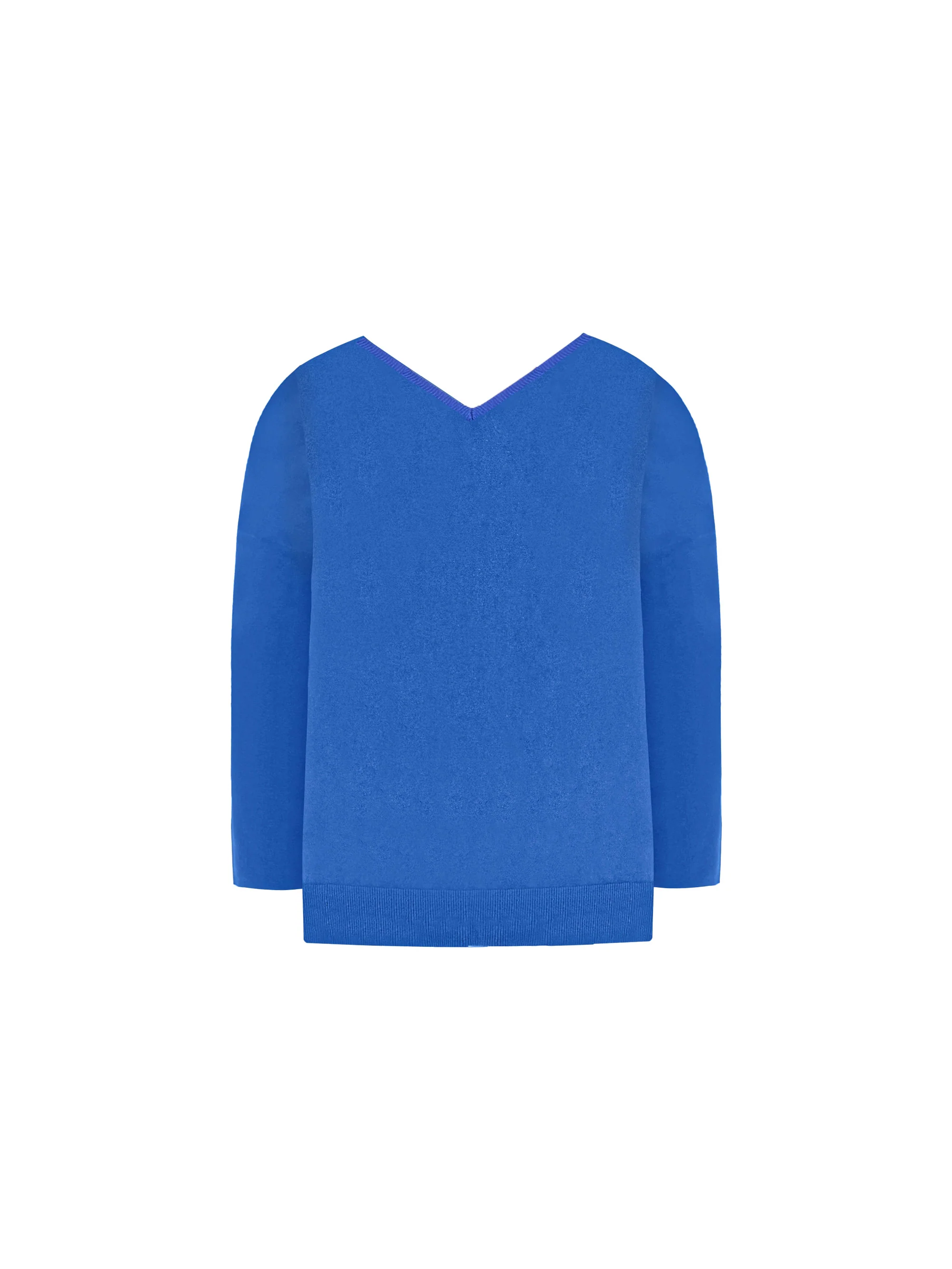 Blue Relaxed V-Neck Jumper - Image 6