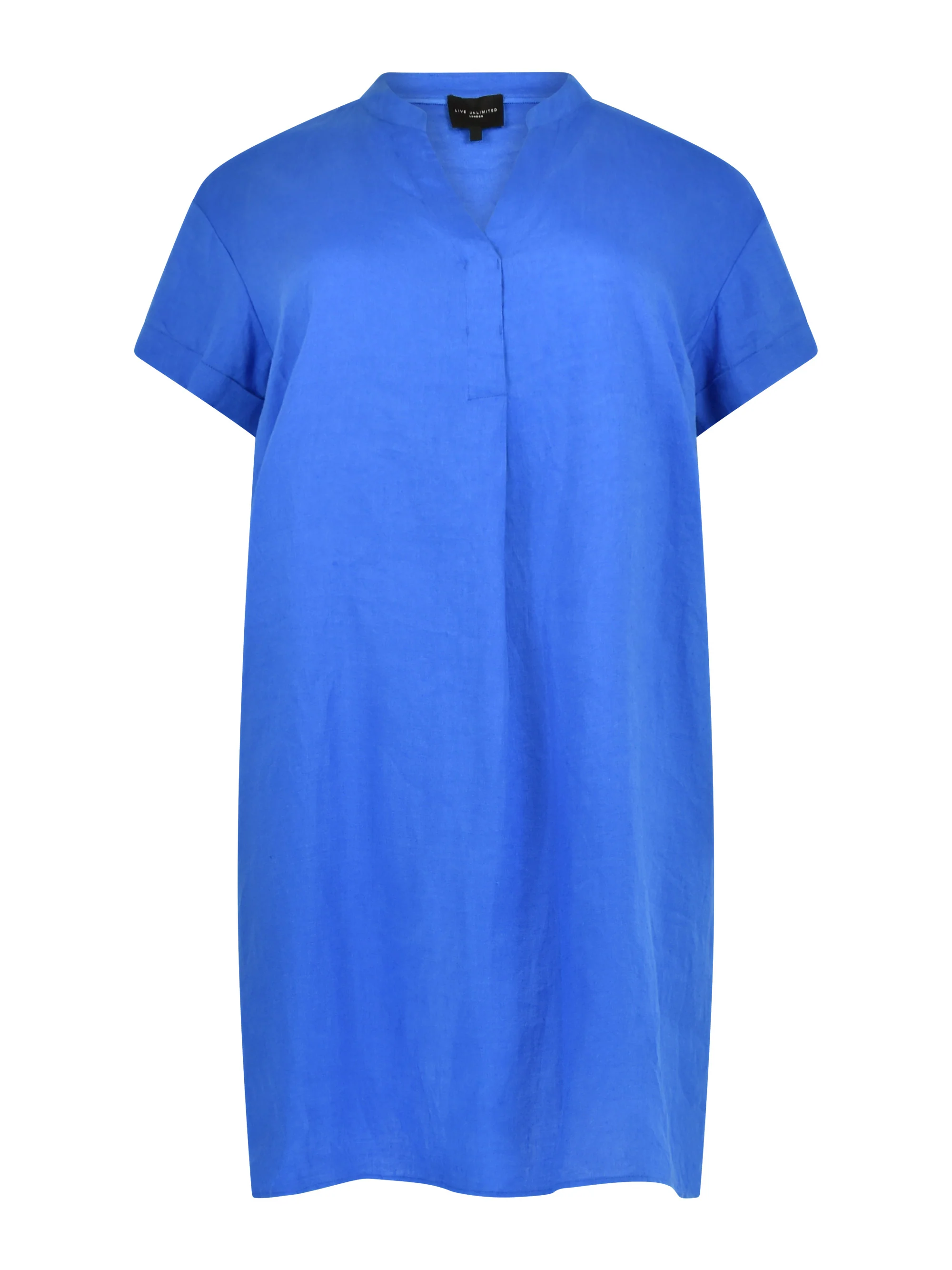 Blue Linen Shirt Dress - Image 5